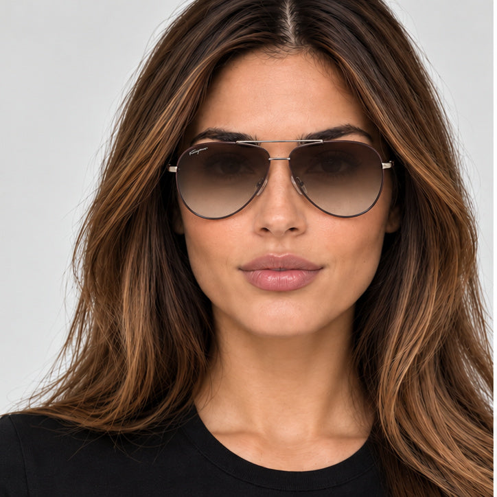 Ferragamo Women's 60mm Shiny Brown Sunglasses SF131S-211