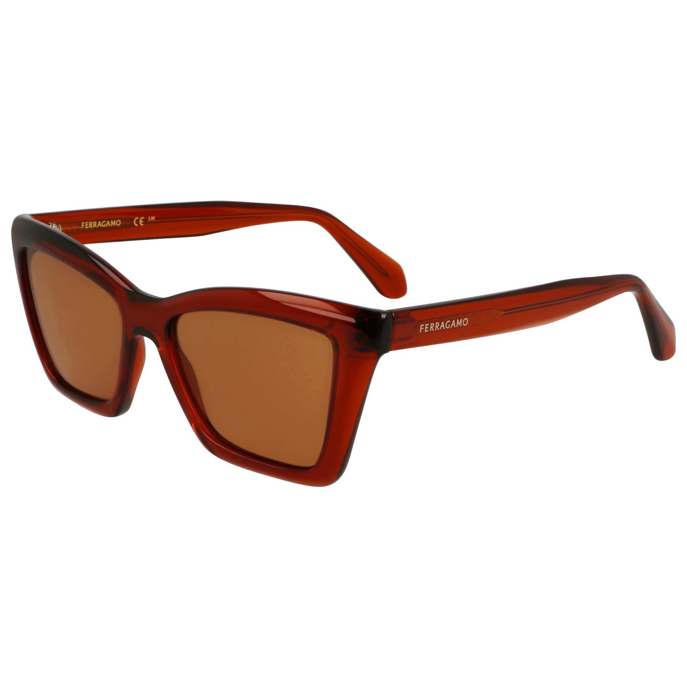 משקפי שמש Ferragamo דגם Sf2039Se לנשים 53 מ״מ בצבע שקוף Rust