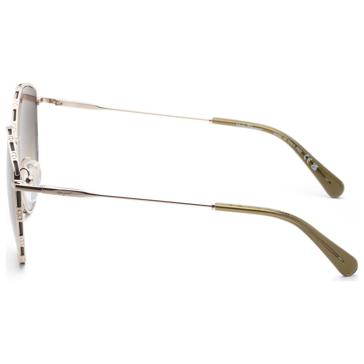 Ferragamo Women's Fashion 60mm Gold Green Sunglasses SF264S-709