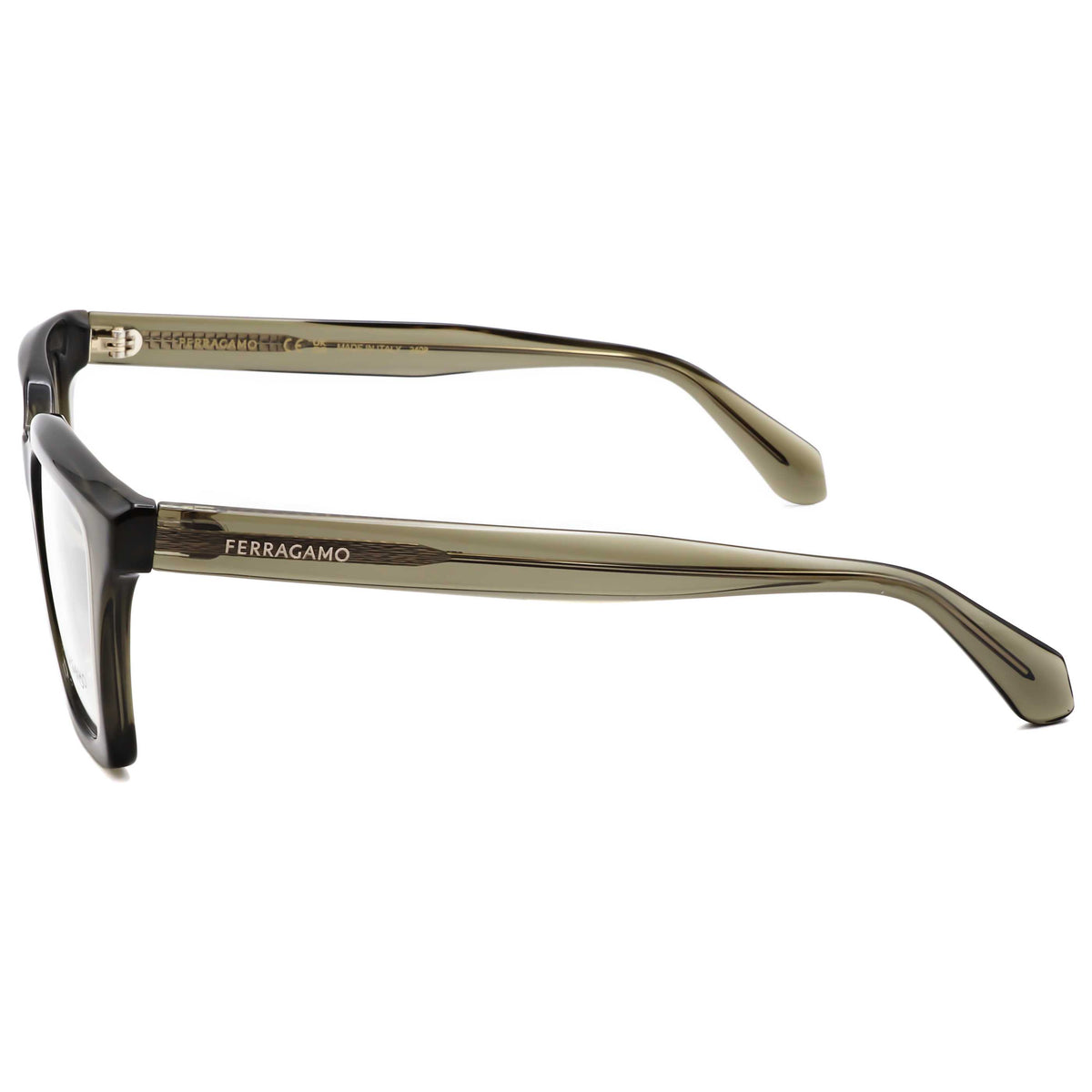 Ferragamo Unisex 52mm Transparent Khaki Eyeglasses SF2985-320-52