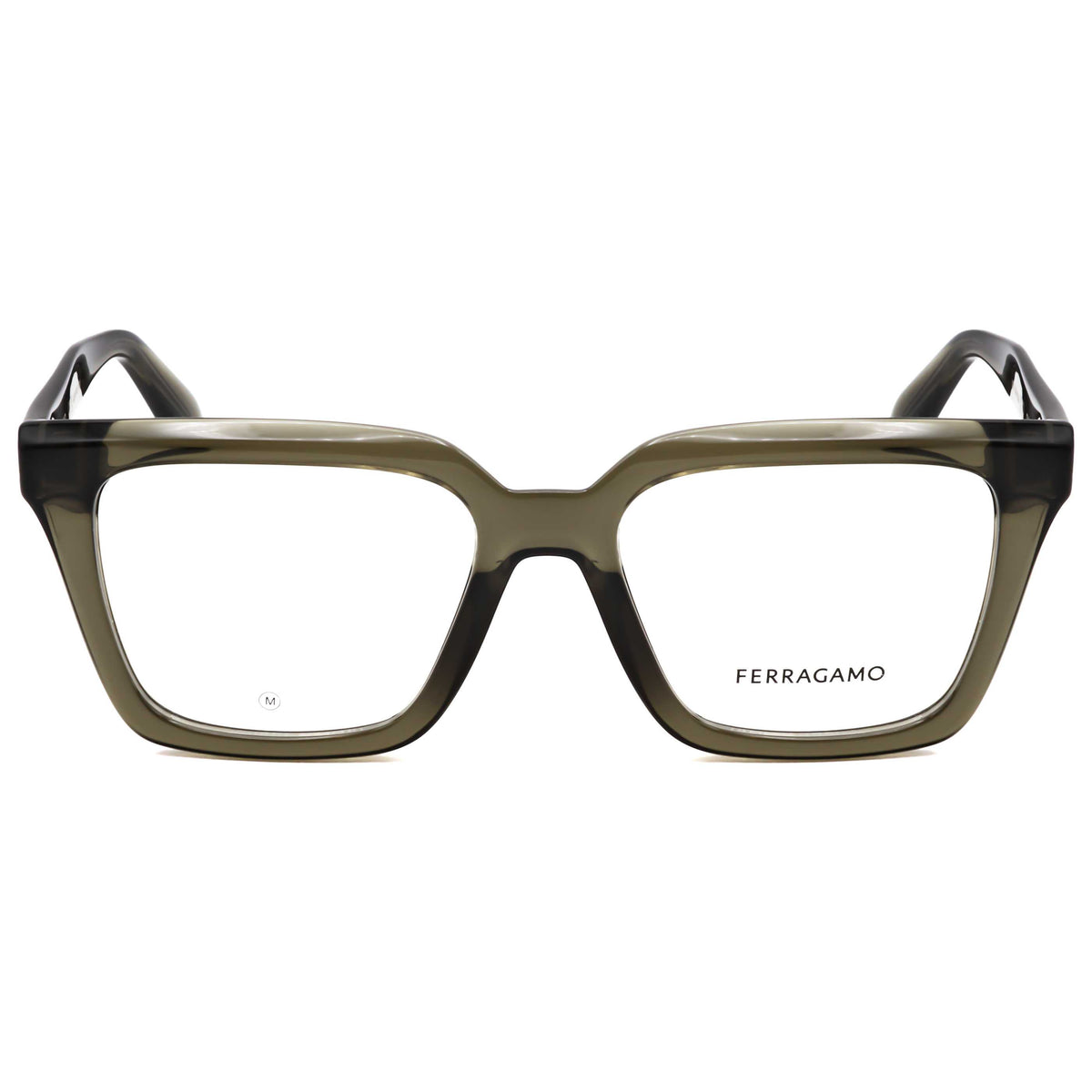Ferragamo Unisex 52mm Transparent Khaki Eyeglasses SF2985-320-52