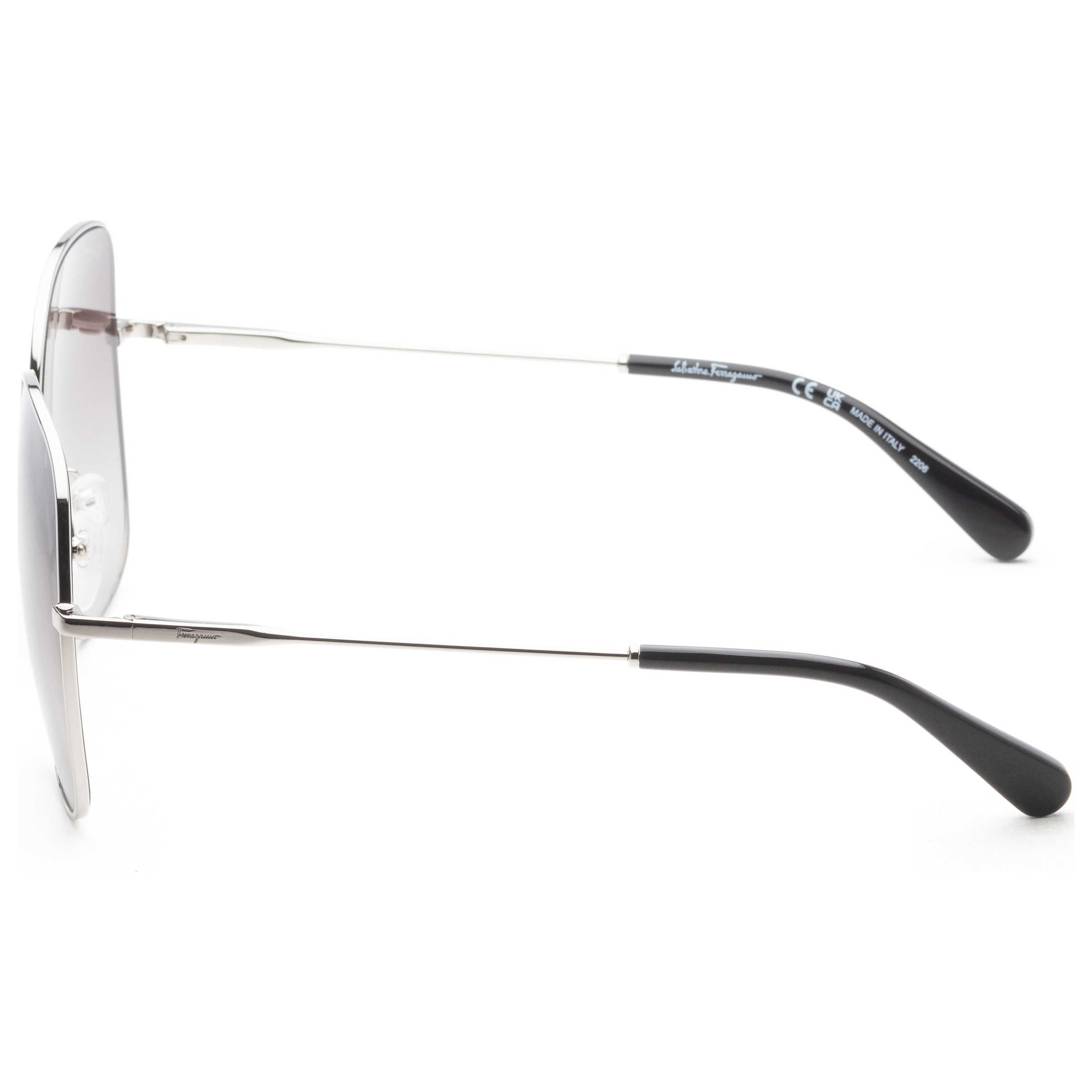 משקפי שמש Ferragamo דגם Sf300S לנשים 59 מ״מ בצבע כסוף