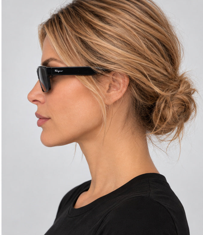 משקפי שמש Ferragamo דגם Fashion לנשים 58 מ״מ בצבע שחור