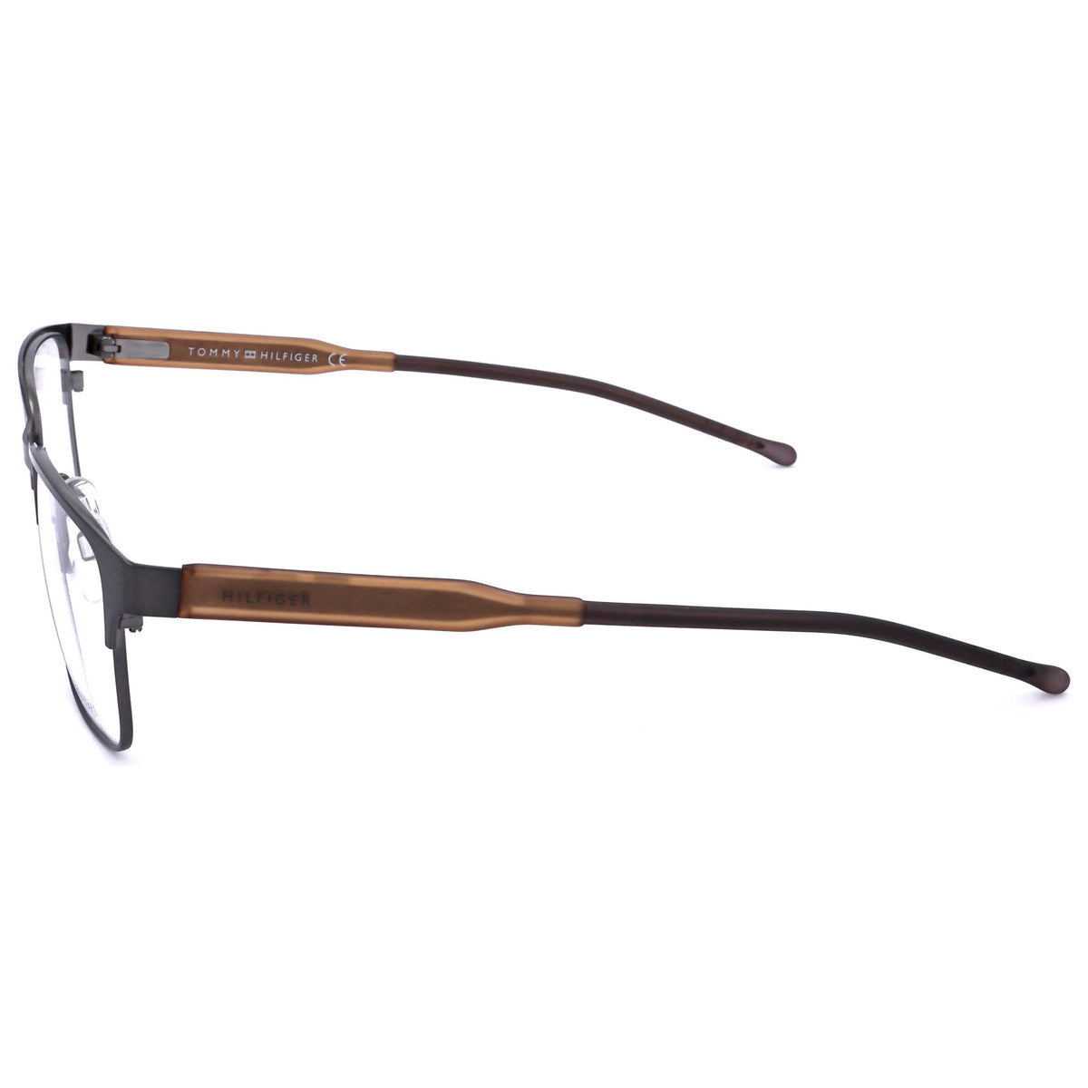 משקפי ראייה Tommy Hilfiger לגברים 53 מ״מ בצבע רותניום כהה מט וחום