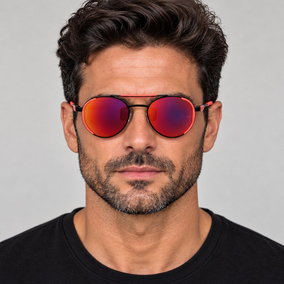 Under Armour UNISEX 55mm Black Orange Fluo Sunglasses UA0008-G-S-CAX-55