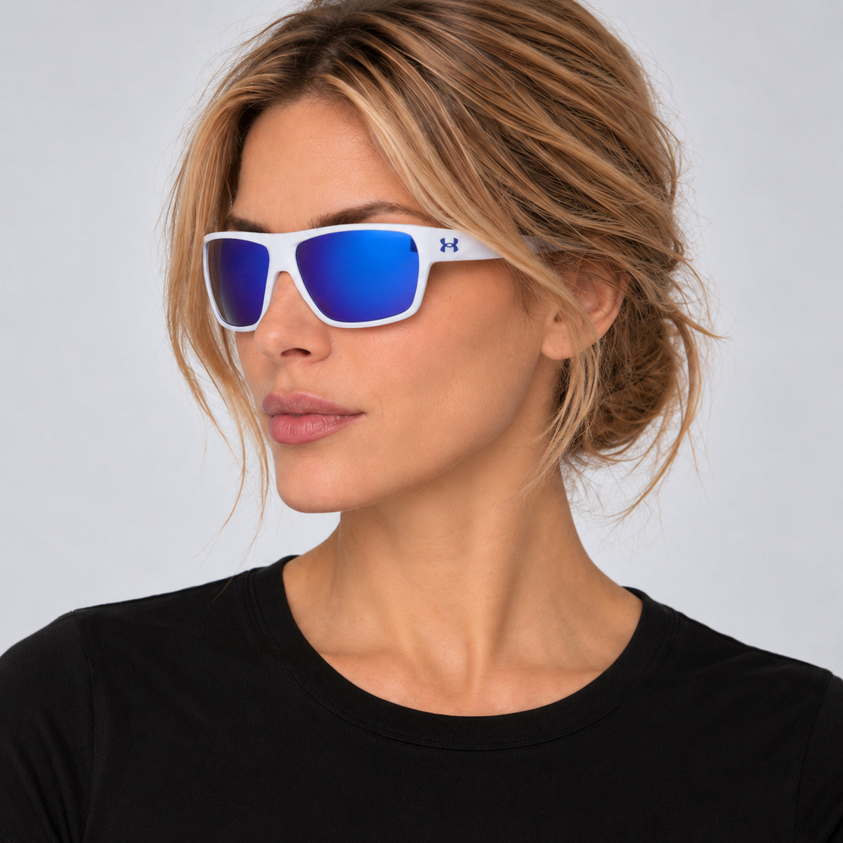 Under Armour Unisex 62 mm Matte White Blue Sunglasses UADOMINATE-WWK-62