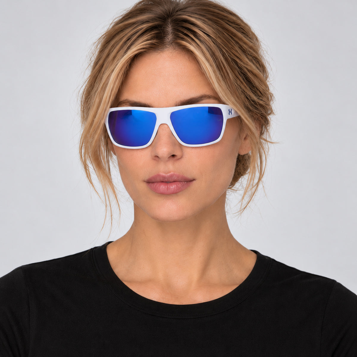Under Armour Unisex 62 mm Matte White Blue Sunglasses UADOMINATE-WWK-62