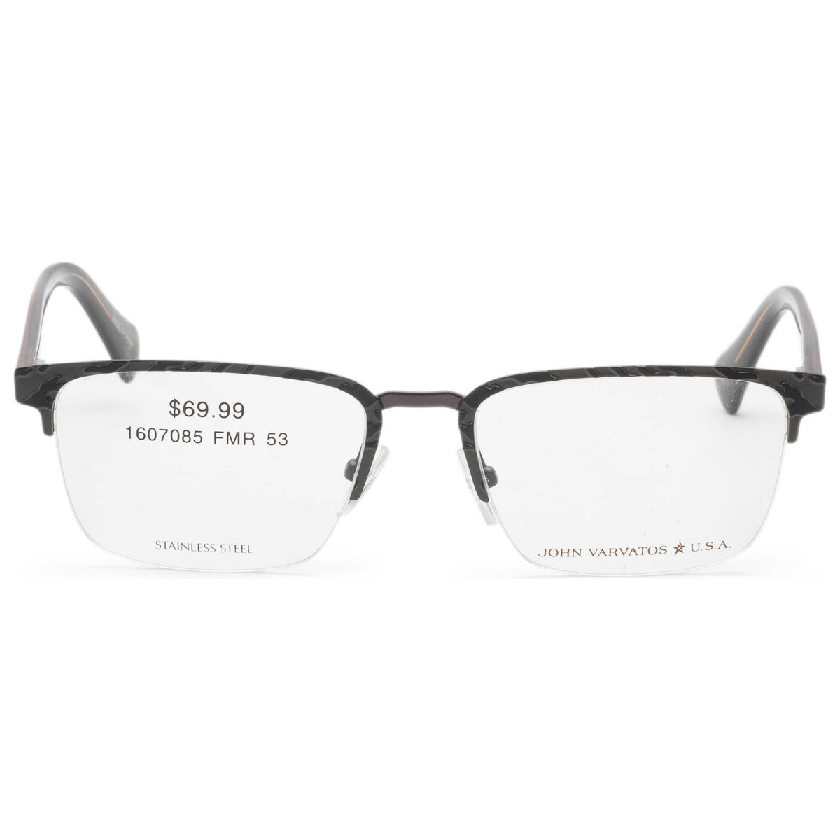משקפי ראייה John Varvatos דגם Vjvc007530Bla לגברים 53 מ״מ בצבע שחור