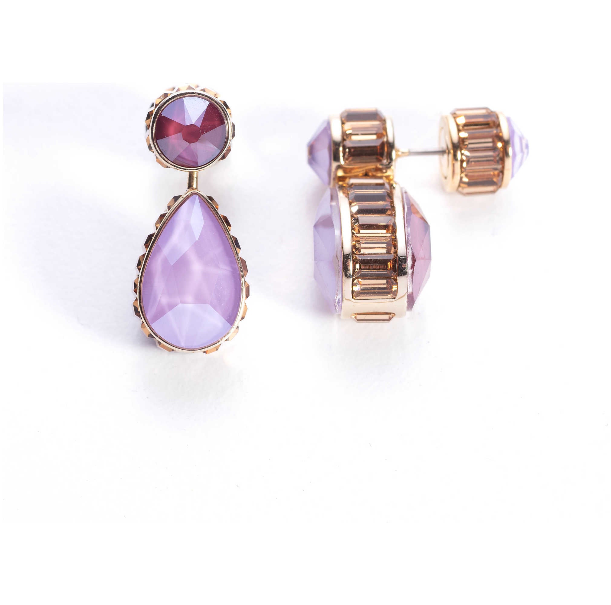 עגילים Orbita עם קריסטל סגול של Swarovski