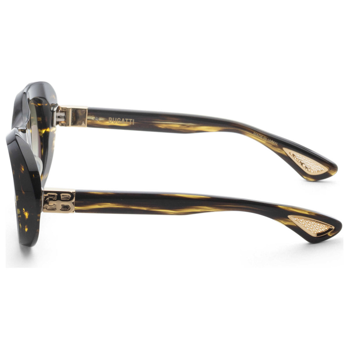 Bugatti Unisex 49mm Dark Tortoise White Gold Sunglasses 03-DT