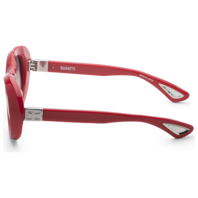 Bugatti Unisex 49mm Red Sterling Silver Sunglasses 03-RD