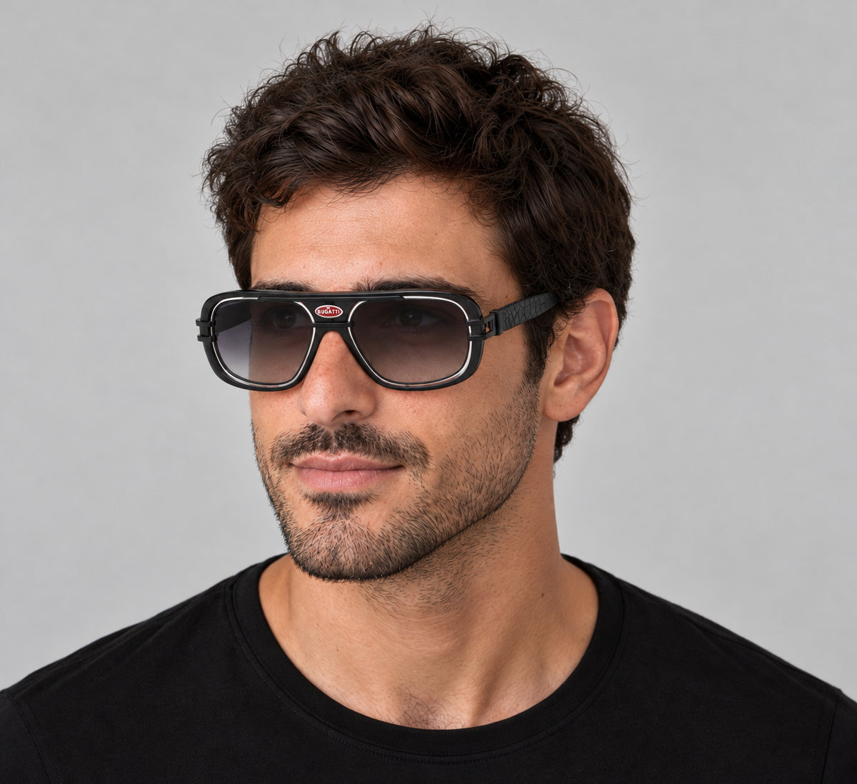 Bugatti Men's 58mm Grey Black PVD Sunglasses 07-GRY-BK