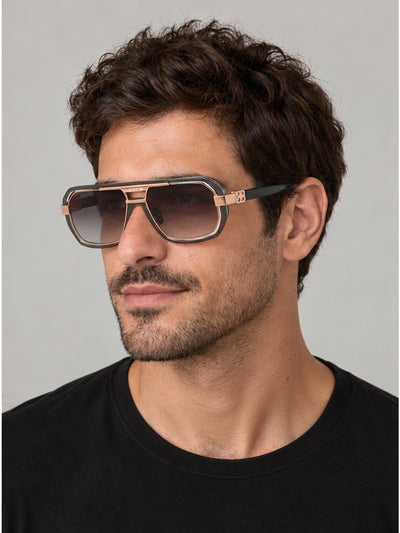 Bugatti Unisex 52mm Matte Gunmetal Rose Gold Sunglasses 08-MGM-RG