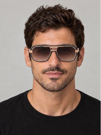 Bugatti Unisex 52mm Matte Gunmetal Rose Gold Sunglasses 08-MGM-RG