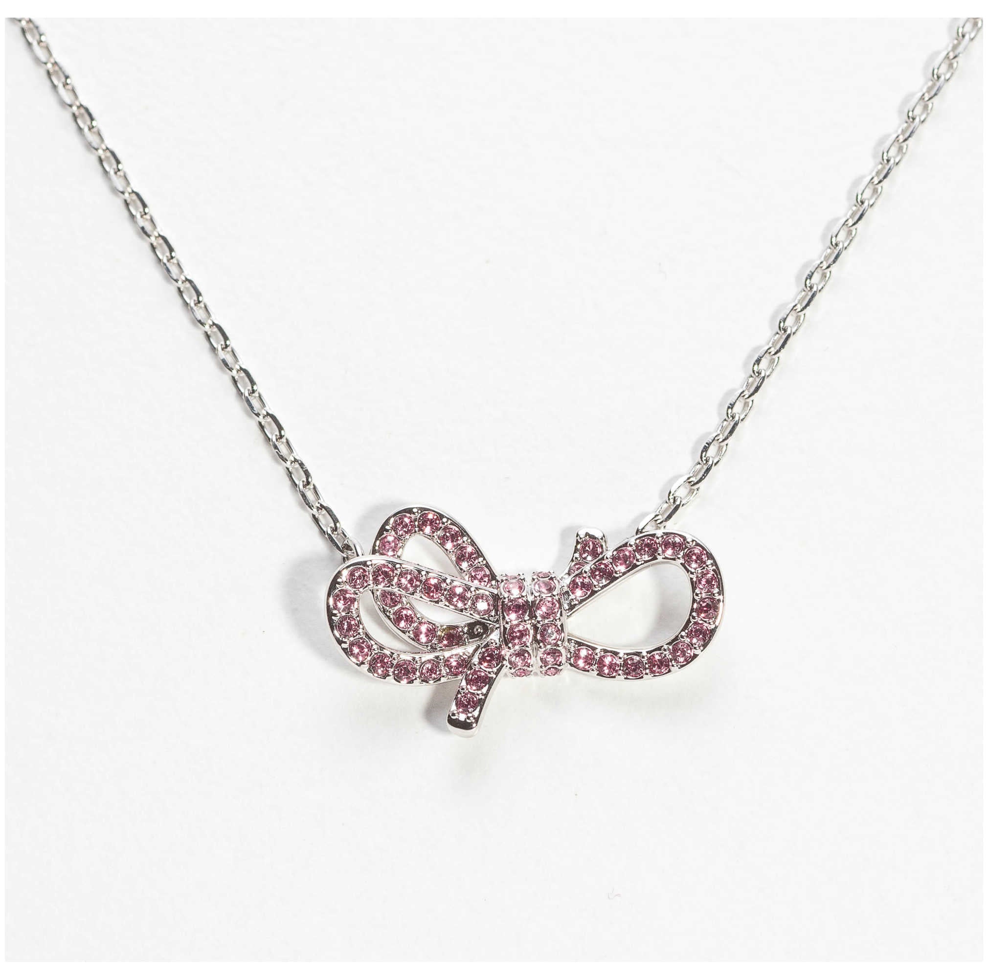 שרשרת Lifelong Bow עם קריסטל ורוד של Swarovski
