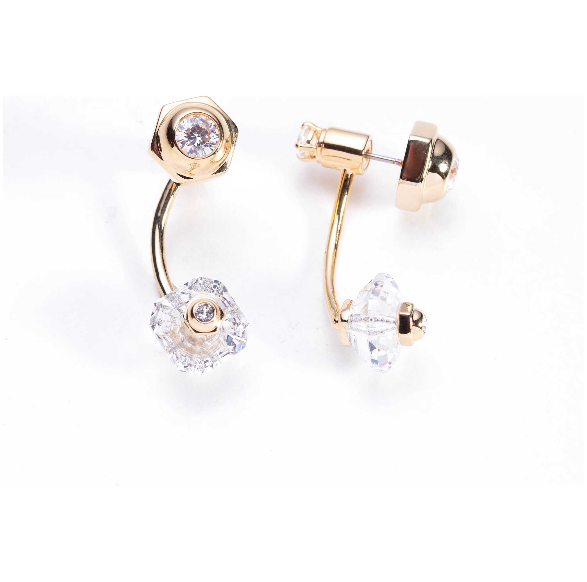 עגילים Numina עם קריסטל לבן של Swarovski