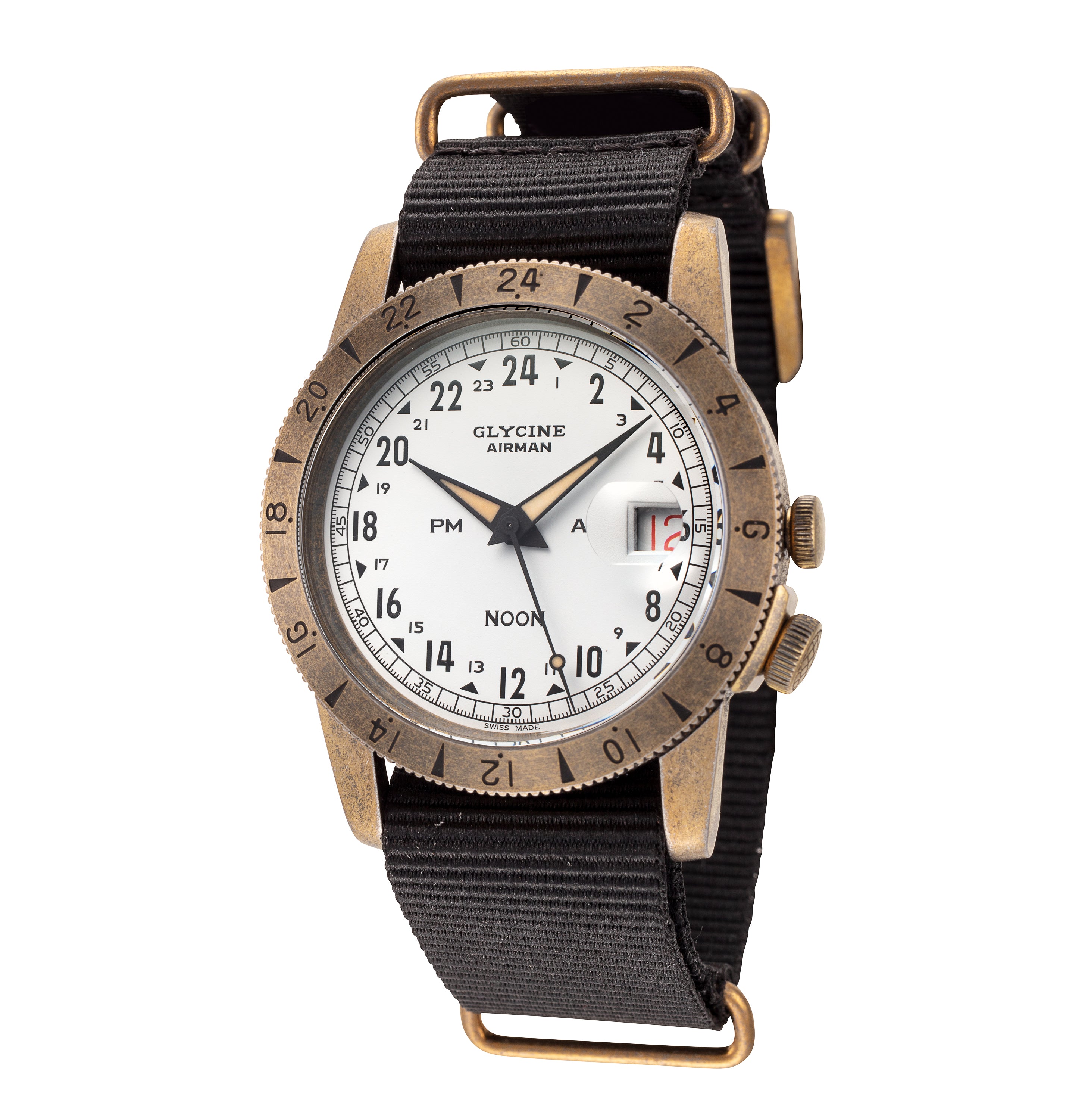 Glycine Men's Airman Vintage Noon Purist 40mm Automatic Watch GL0378