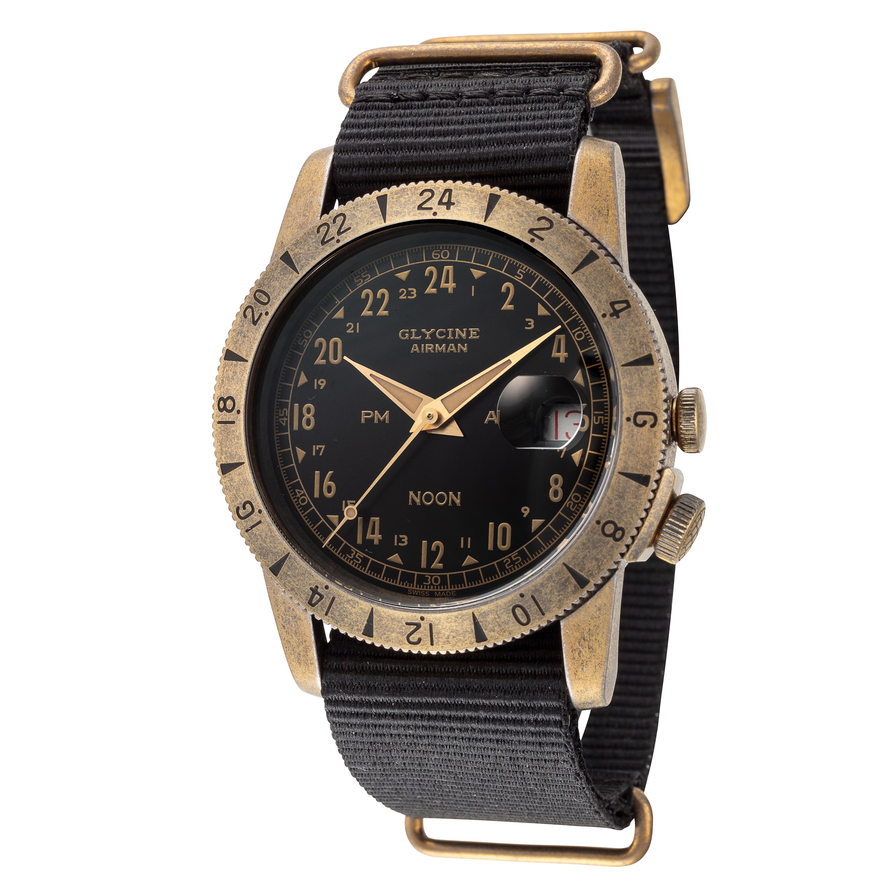 Glycine Men's Airman Vintage Noon Purist 40mm Automatic Watch GL0379