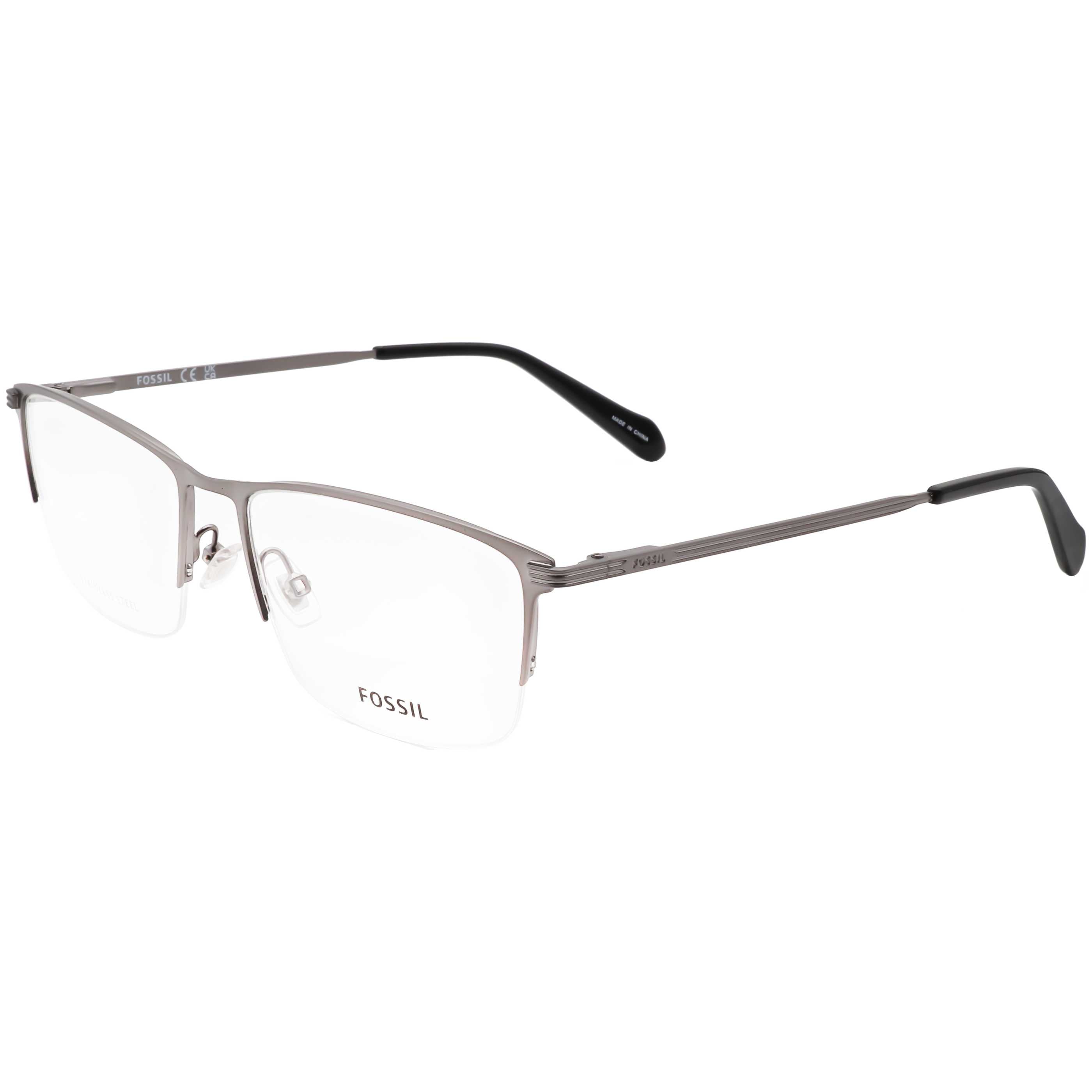 Fossil Men's 56 mm Matte Dark Ruthenium Eyeglasses FOS7161-G-R80-56