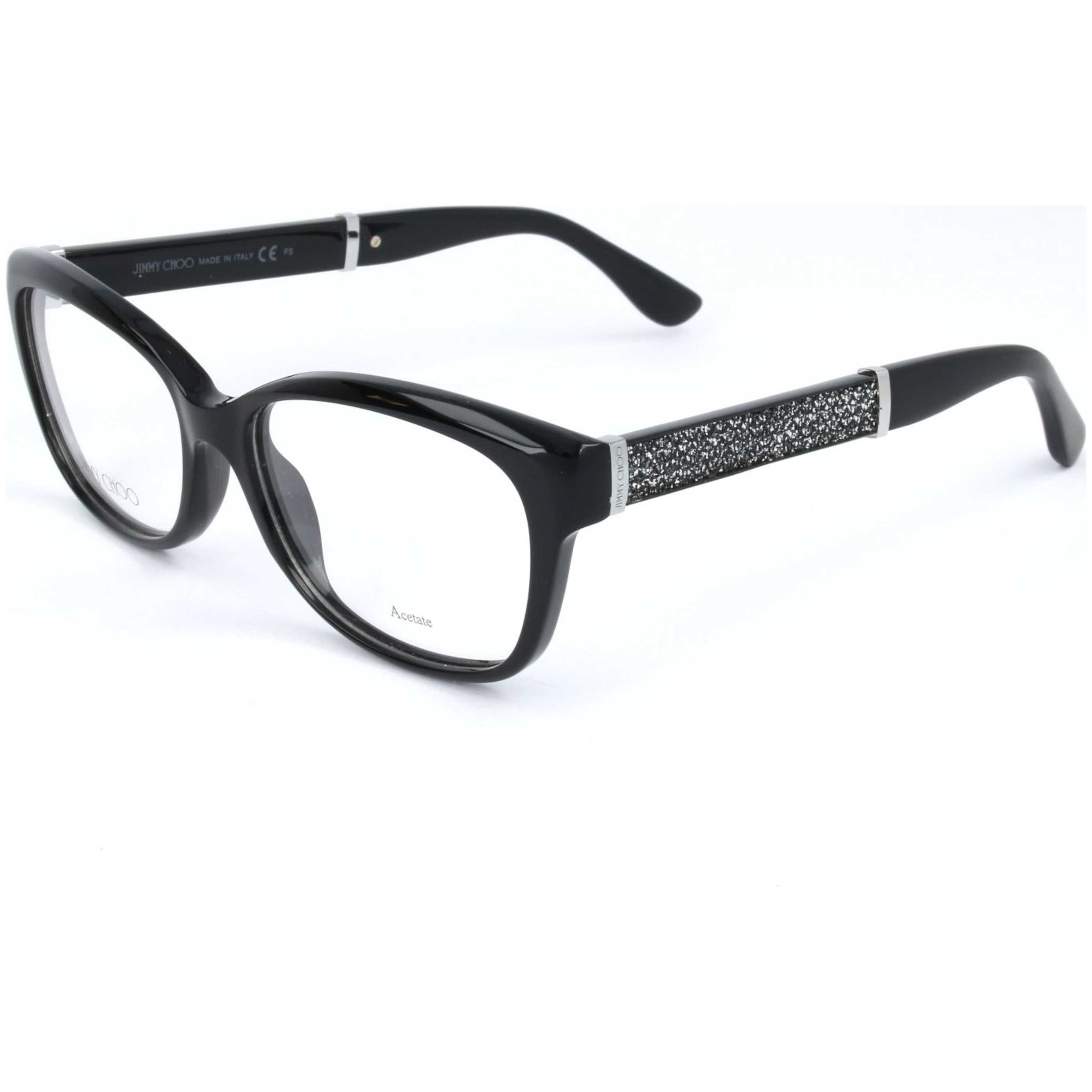 Jimmy Choo Women's 53mm Black Glitter Eyeglasses JC178-FA3-53
