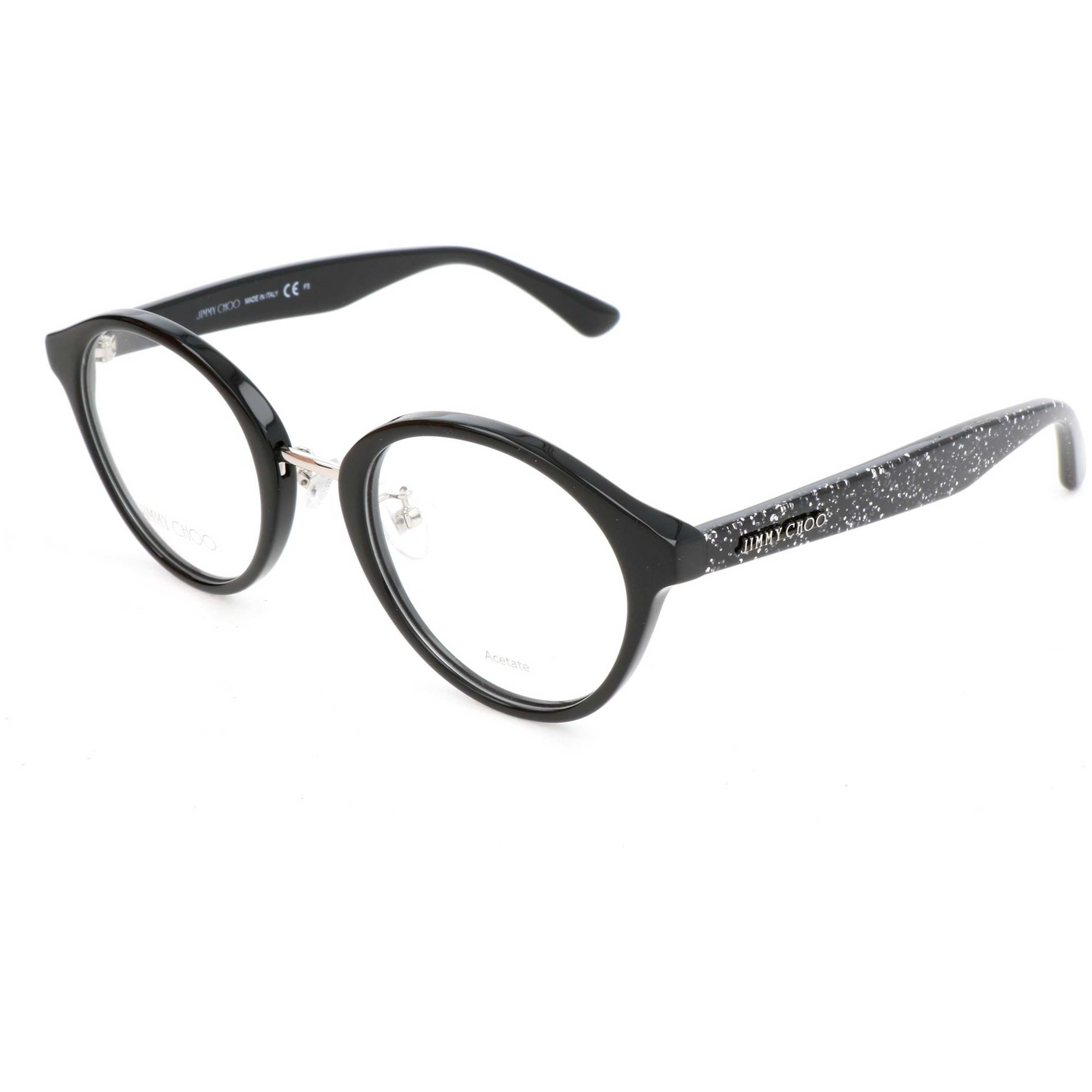 Jimmy Choo Women's 48mm Black Glitter Eyeglasses JC197-F-NS8-48