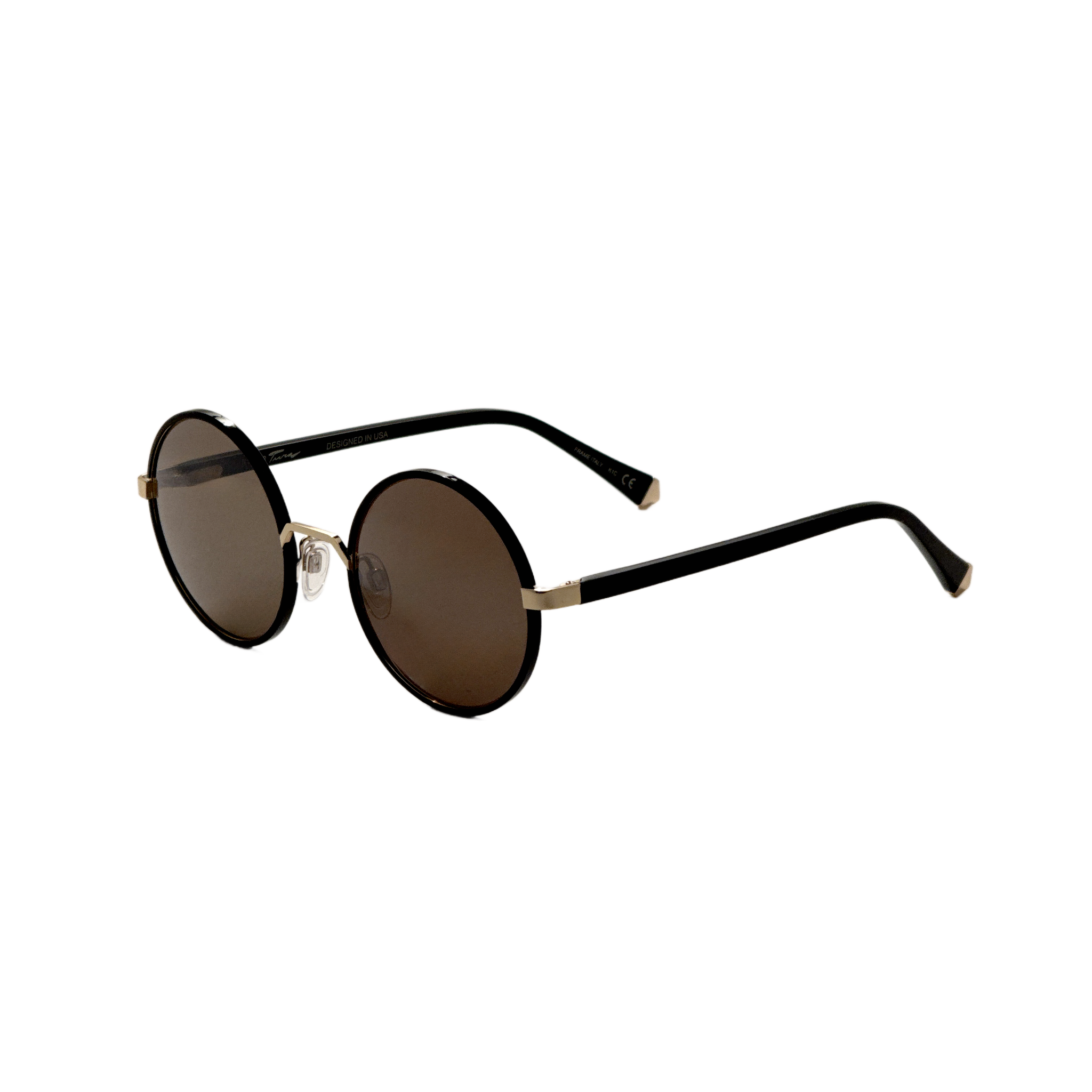 Kate Young Athena Women's 50mm Black Gold Sunglasses K544-BLK-50