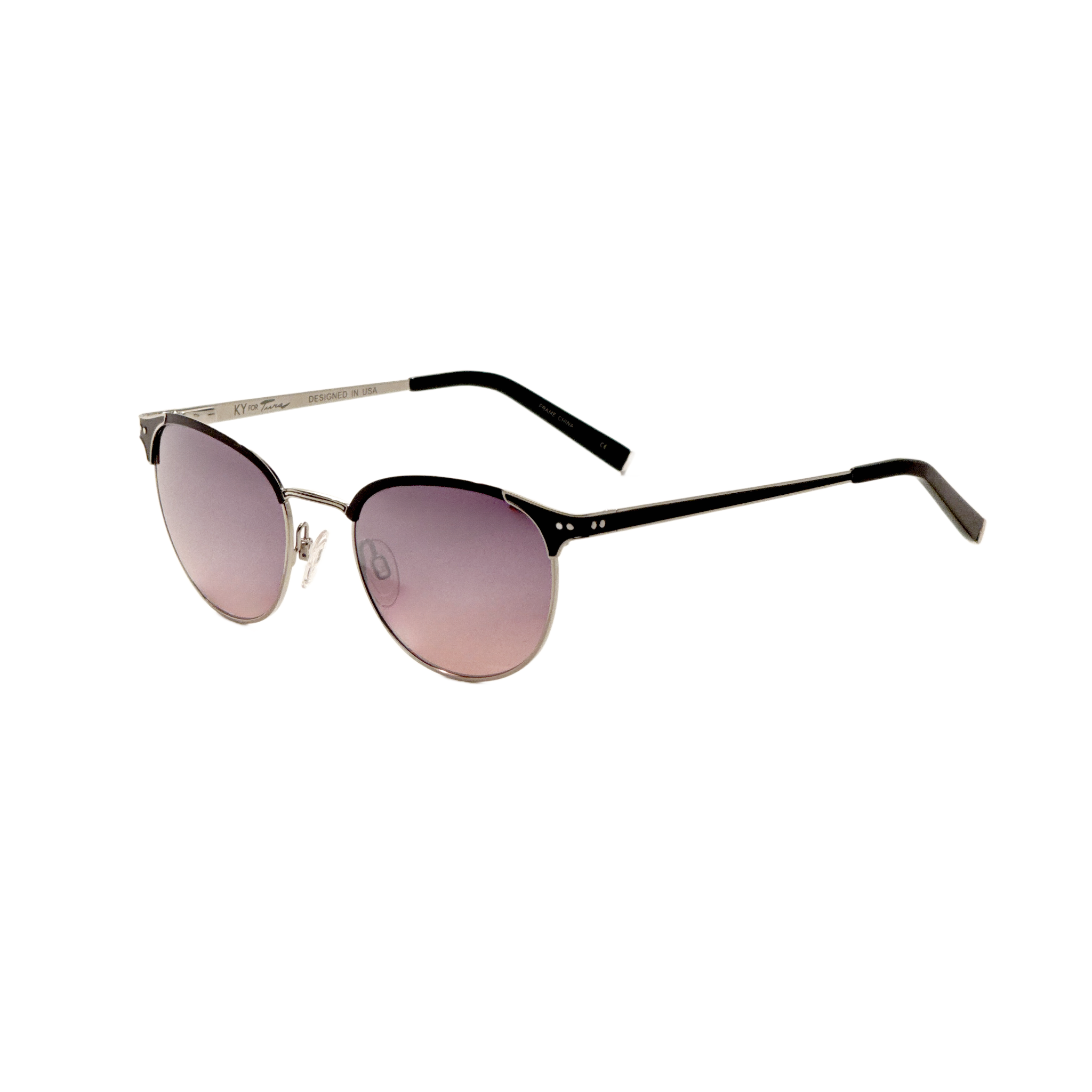 Kate Young Women's 50mm Black Silver Sunglasses K701-SIL-50