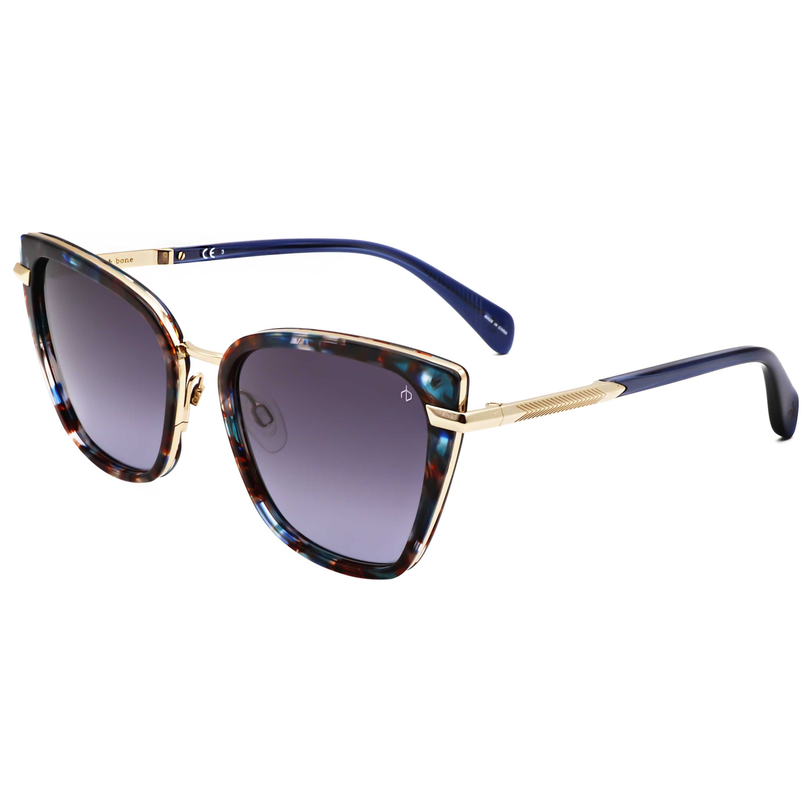 Rag & Bone Women's 56 mm Blue Havana Sunglasses RNB1057-G-S-JBW-56