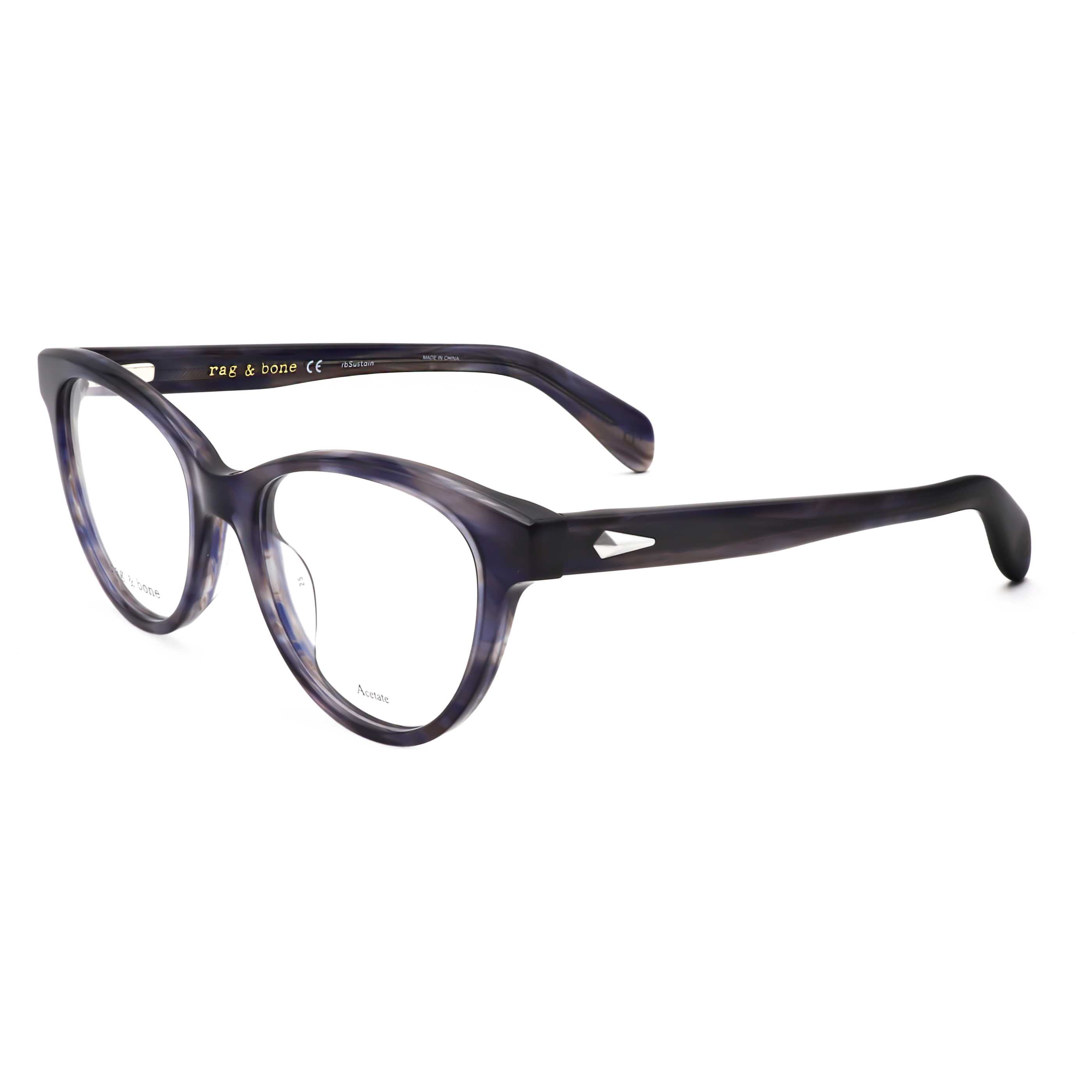 Rag & Bone Women's 51 mm Blue Horn Eyeglasses RNB3048-38I-51