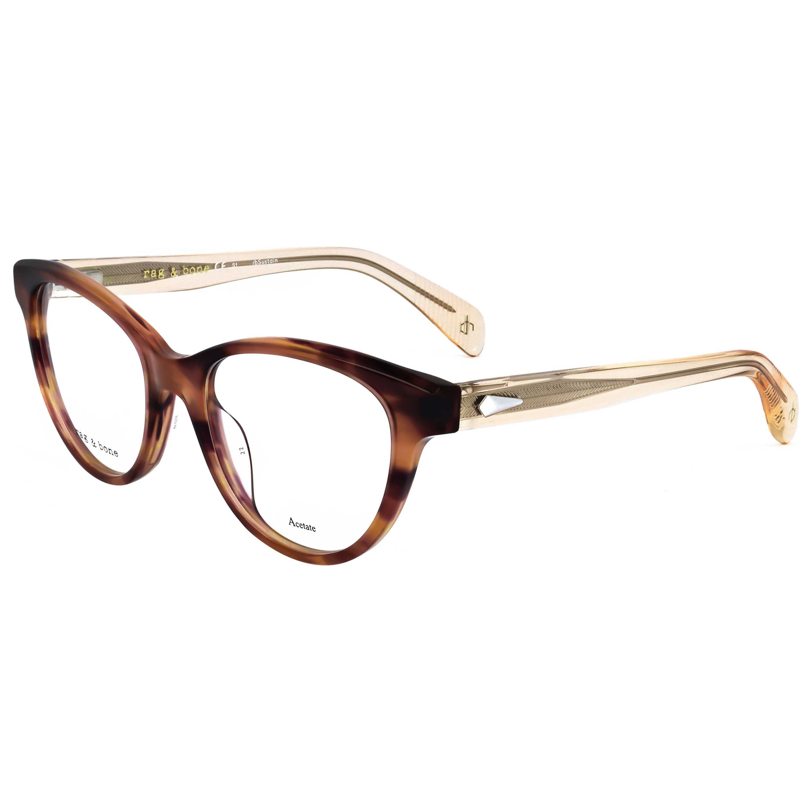 Rag & Bone Women's 51 mm Brown Horn Eyeglasses RNB3048-EX4-51