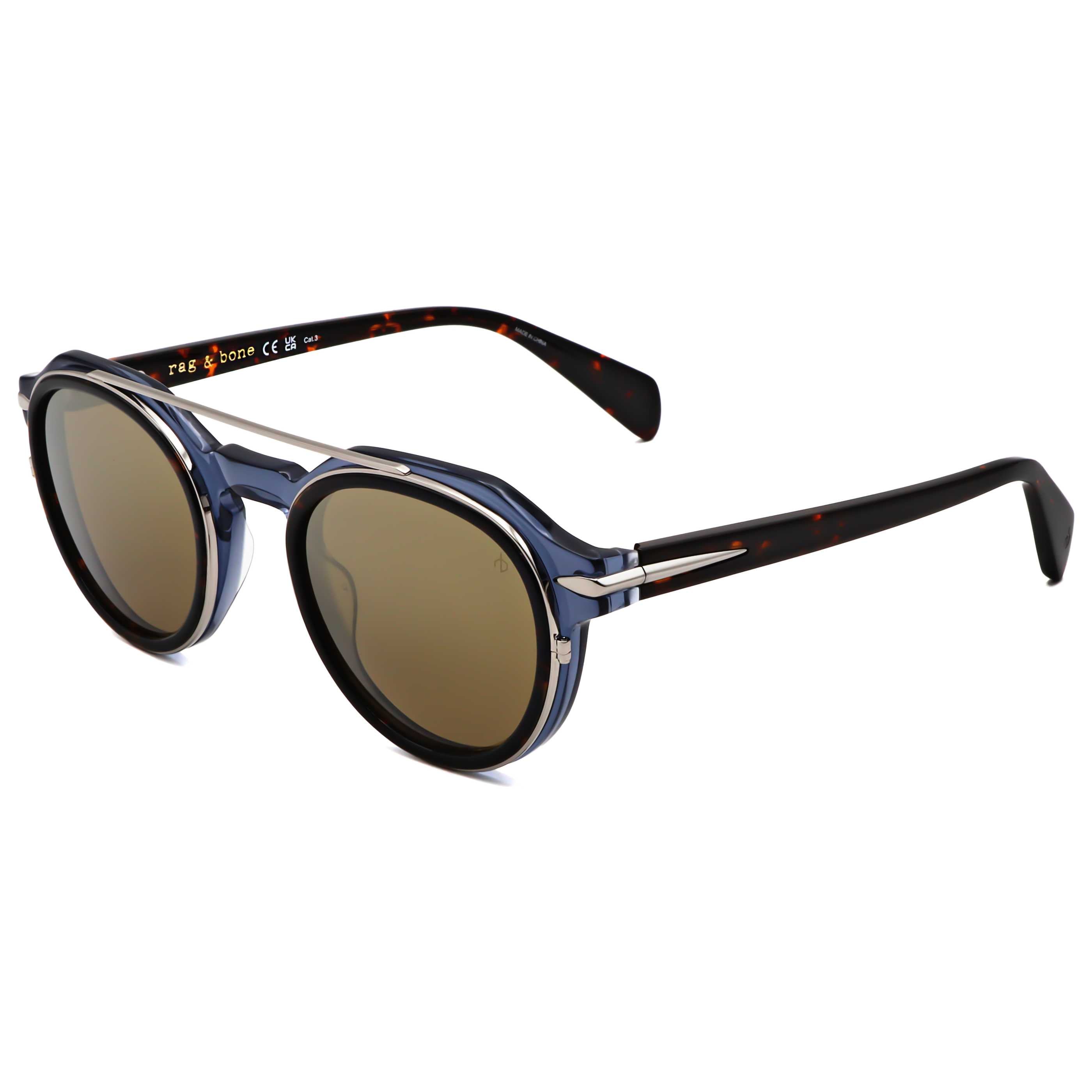 Rag & Bone Men's 51mm Havana Blue Sunglasses RNB6006-S-IPR-51