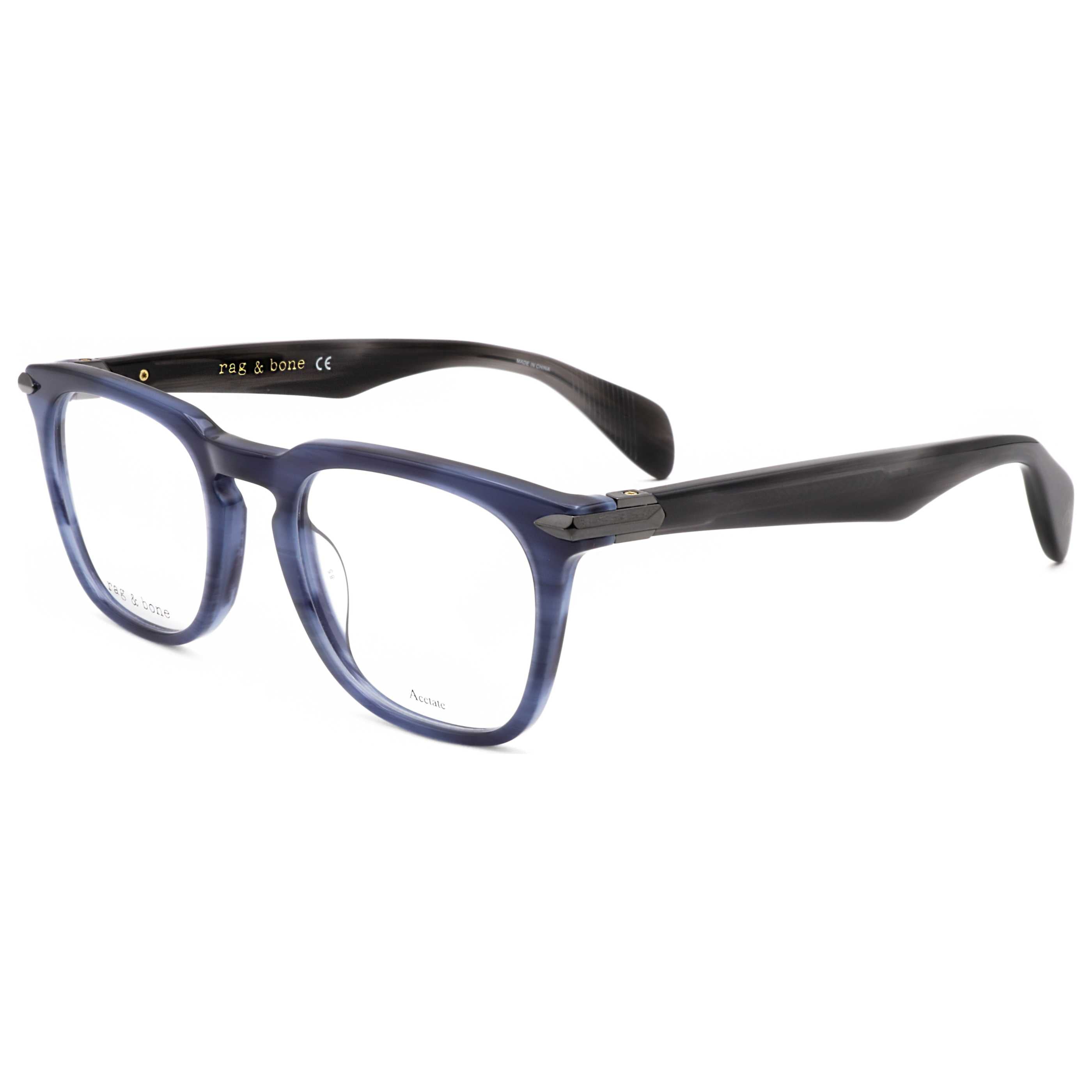 Rag & Bone Men's 49 mm Blue Havana Eyeglasses RNB7008-JBW-49