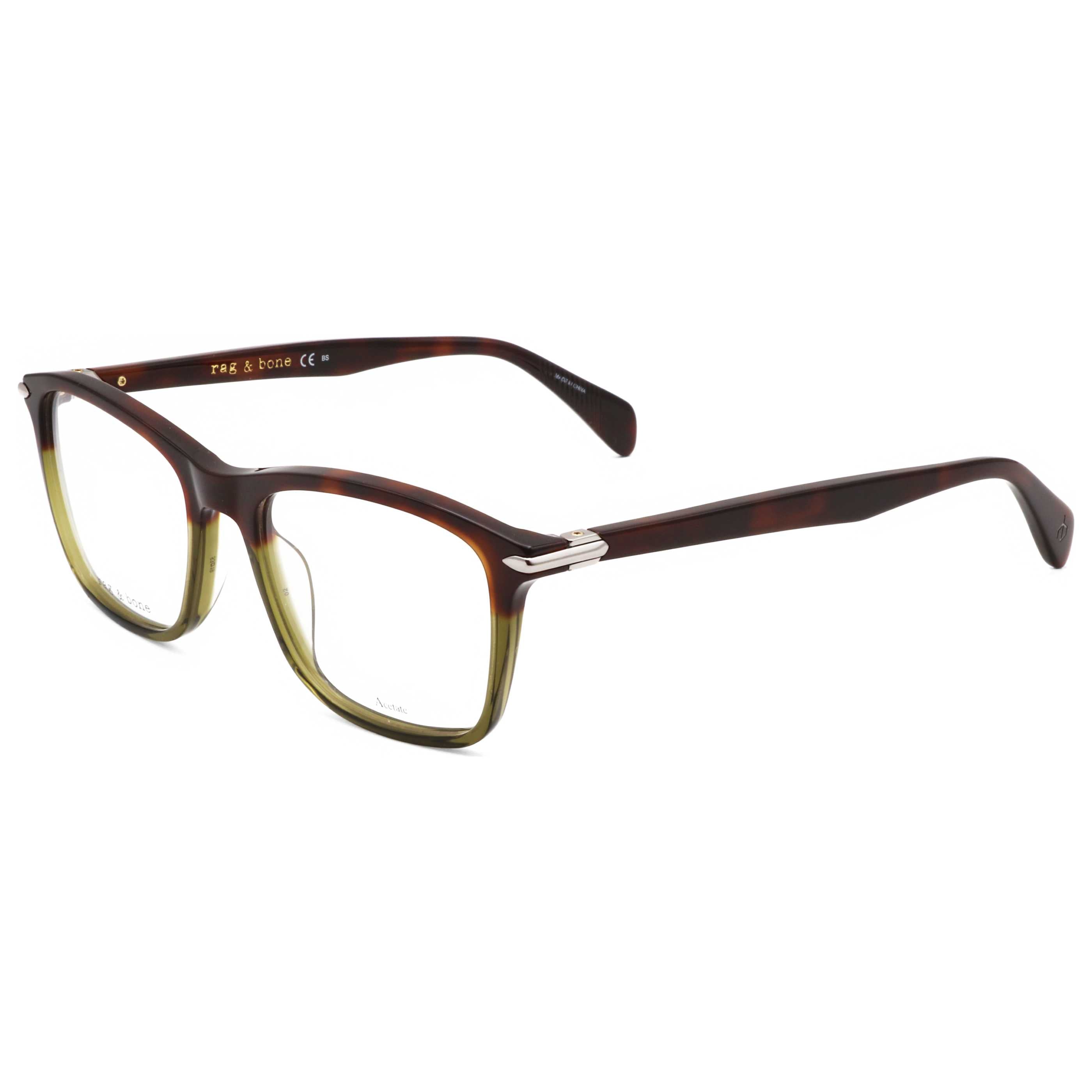 Rag & Bone Men's 53 mm Brown Havana Green Eyeglasses RNB7024-I2A-53
