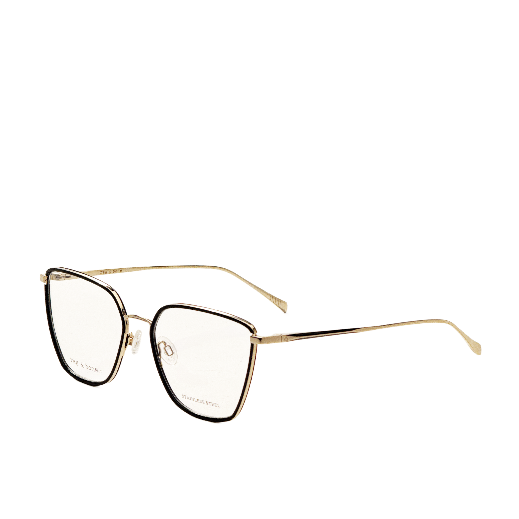 Rag & Bone Women's 55 mm Gold Black Eyeglasses RNB3028-RHL-55