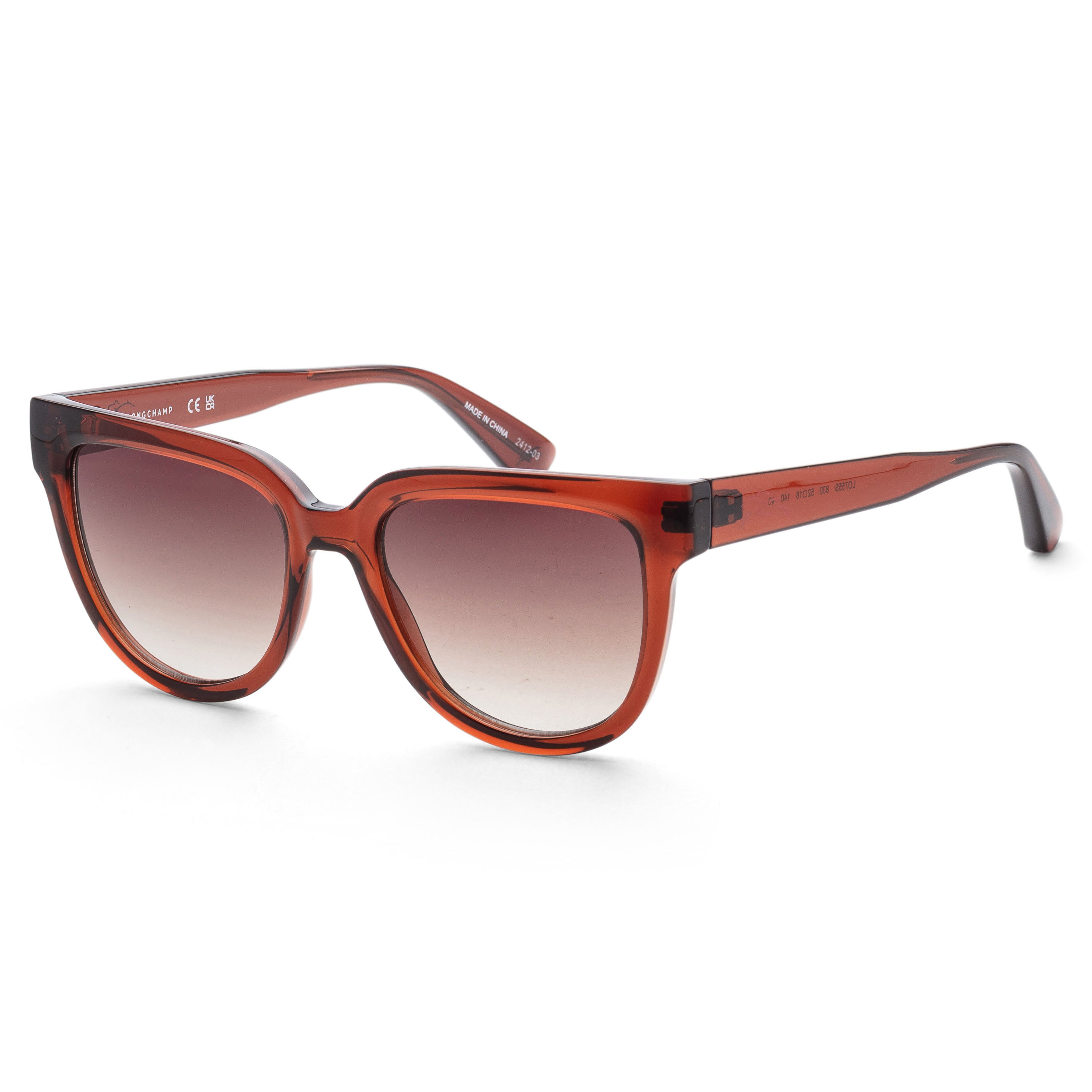 Longchamp Women's 52 mm Transparent Rust Orange Sunglasses LO755S-830