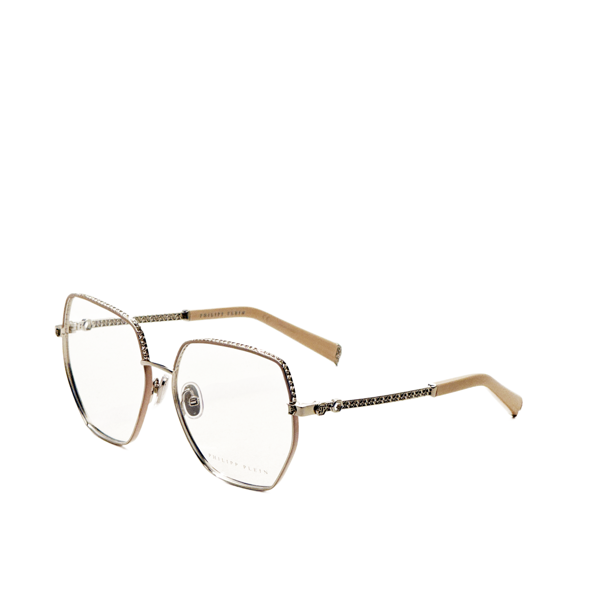 Philipp Plein Women's 57mm Palladium Beige Eyeglasses VPP054S570S31