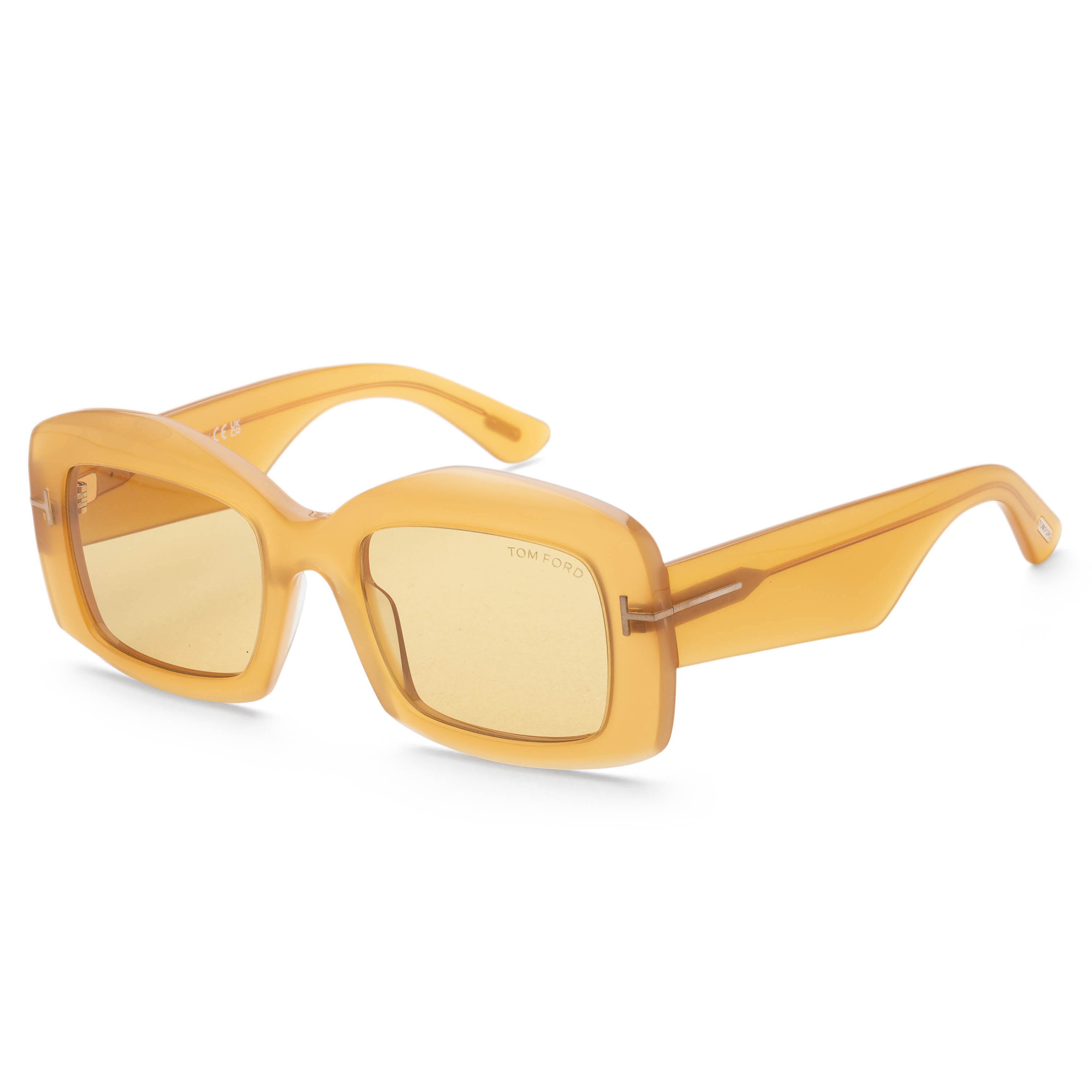 Tom Ford Women's Fashion 53 mm Shiny Yellow Sunglasses FT1218-39E-53
