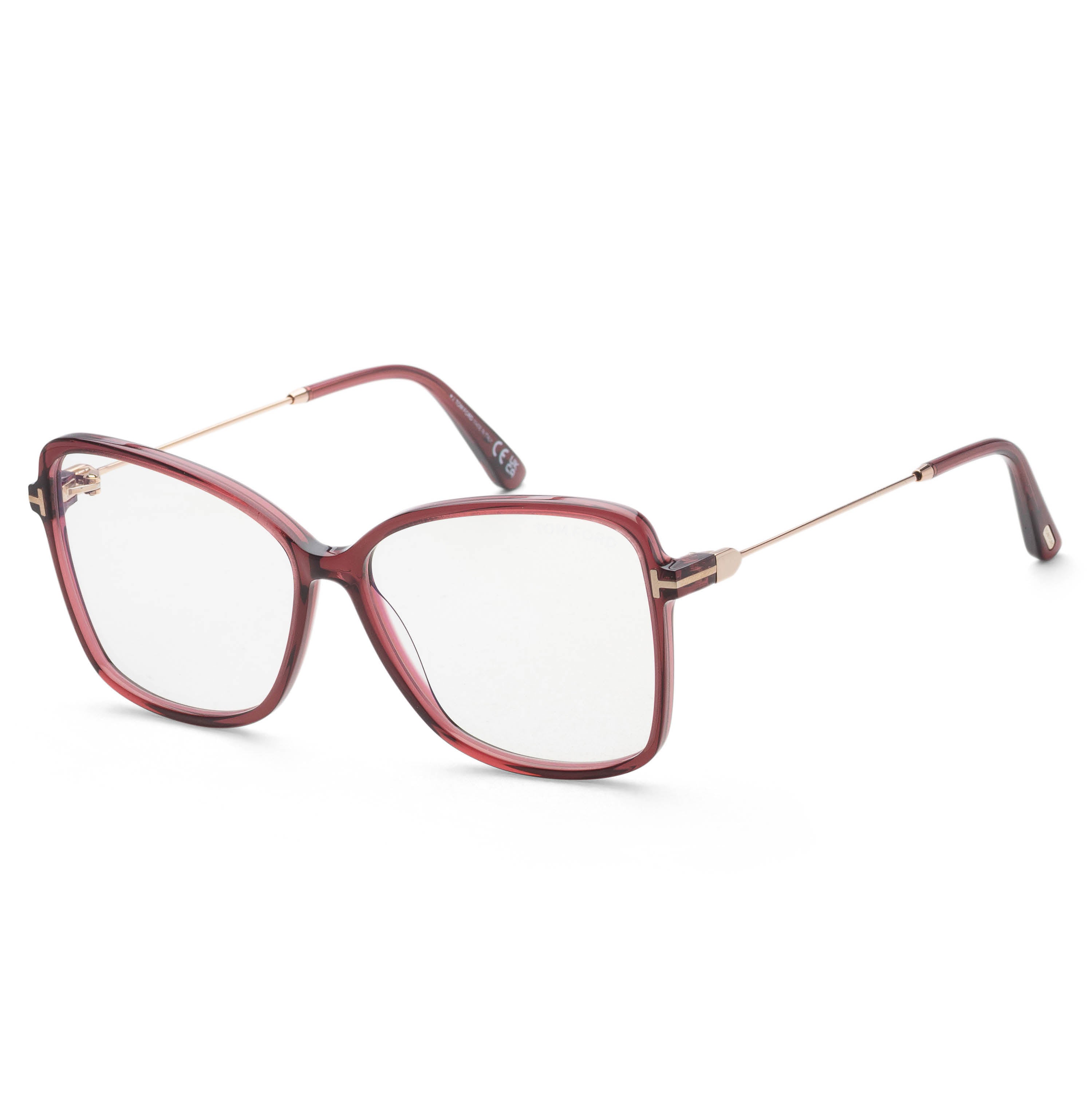 Tom Ford Women's Fashion 55 mm Shiny Bordeaux Eyeglasses FT5953-B-069-55