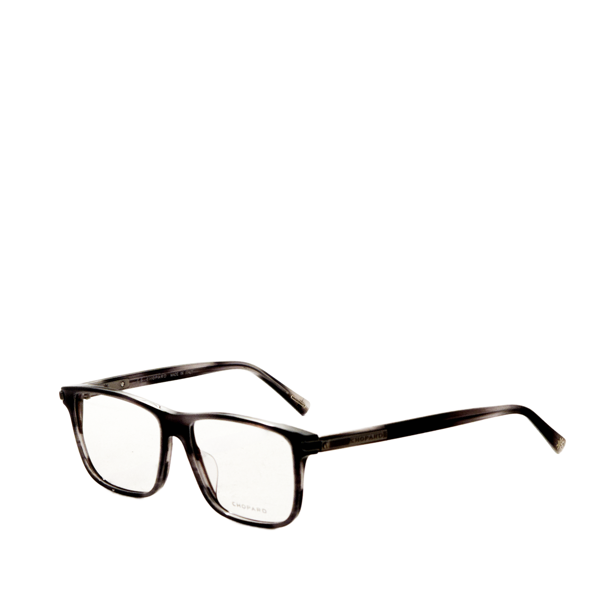 Chopard Men's 55 Striped Black Crystal Eyeglasses VCH2965506X7
