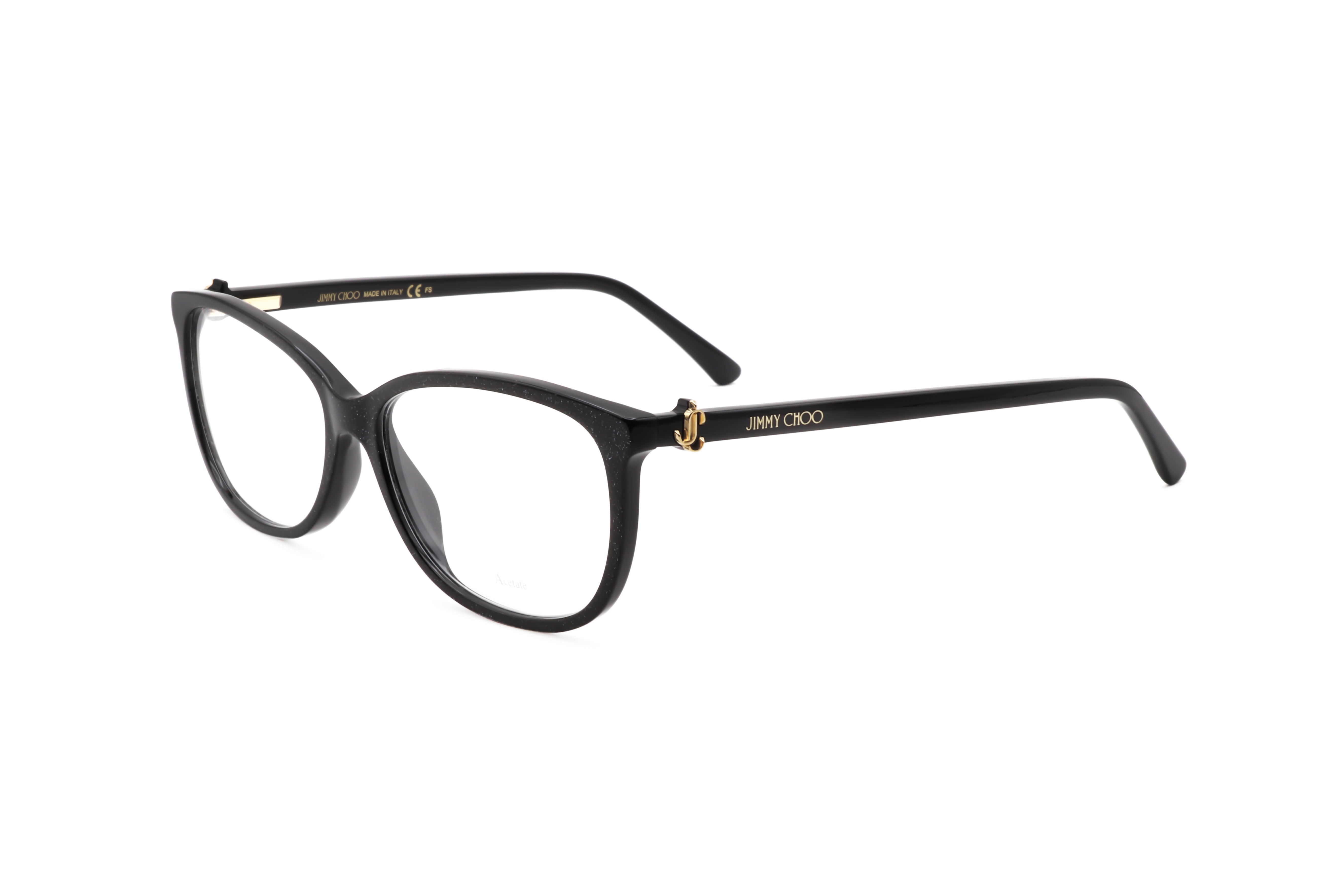 Jimmy Choo Women's 54mm Glitter Black Eyeglasses JC308-DXF-54