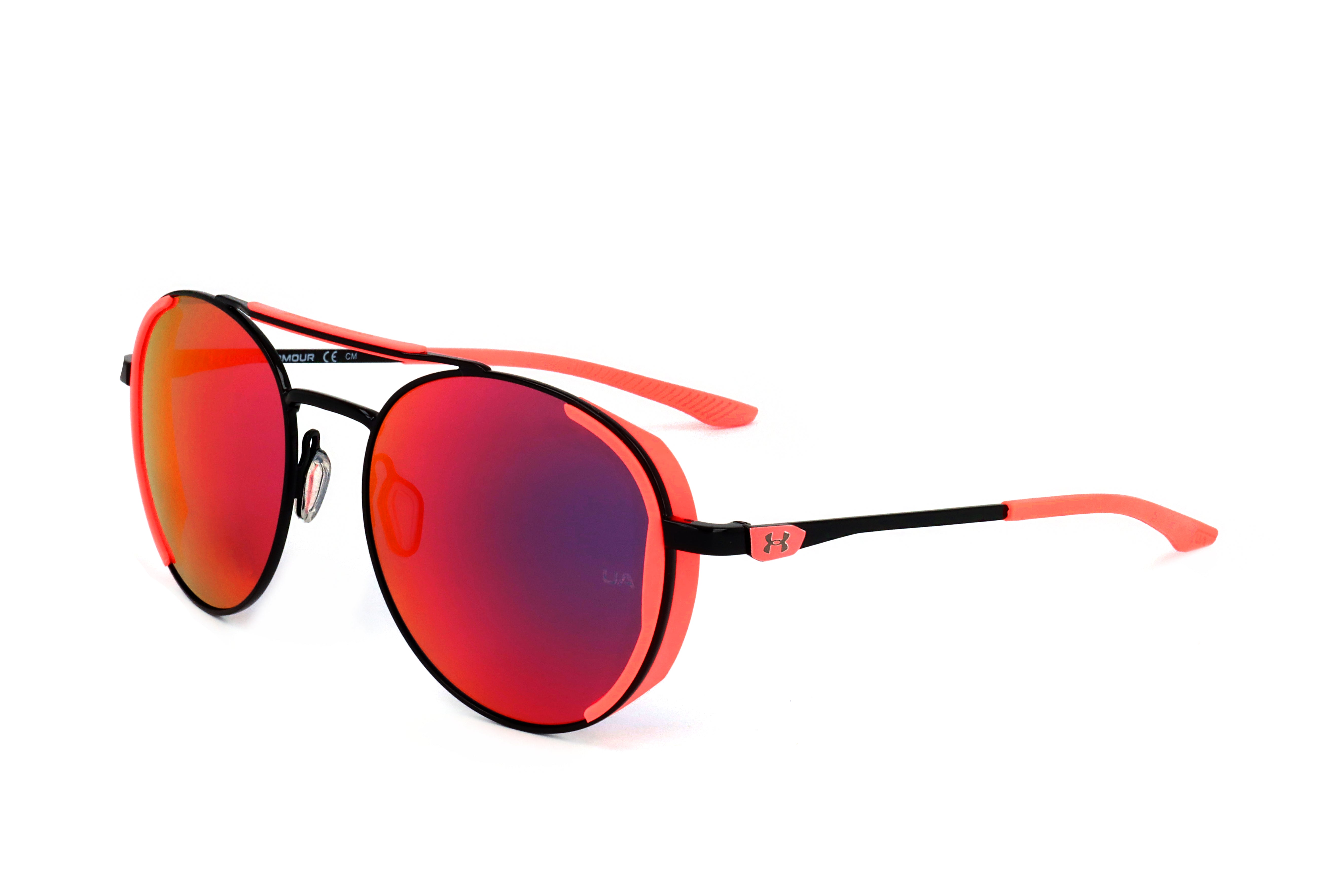 Under Armour UNISEX 55mm Black Orange Fluo Sunglasses UA0008-G-S-CAX-55