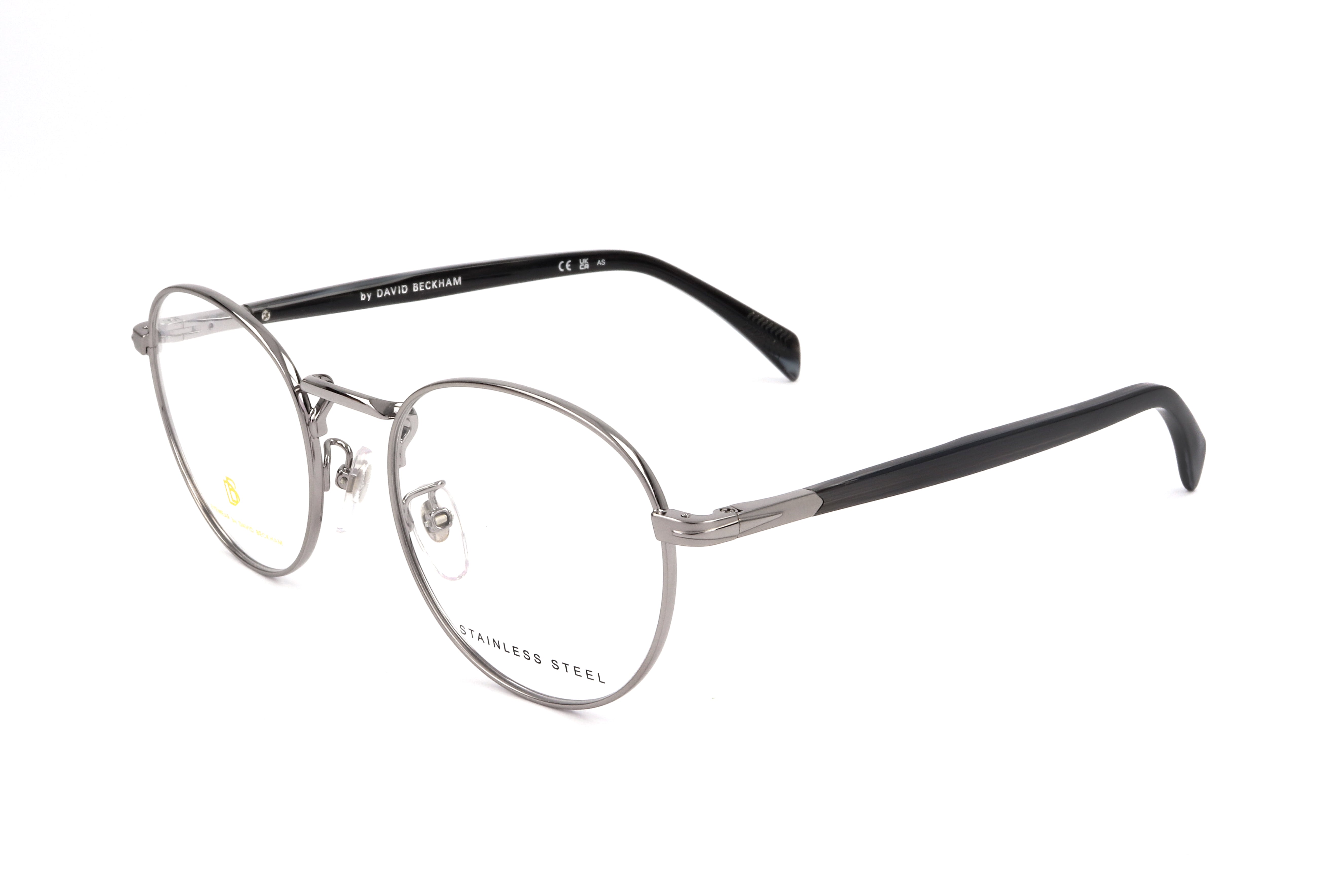 David Beckham Men's 51mm Ruthenium Grey Horn Eyeglasses DB1127-POH-51