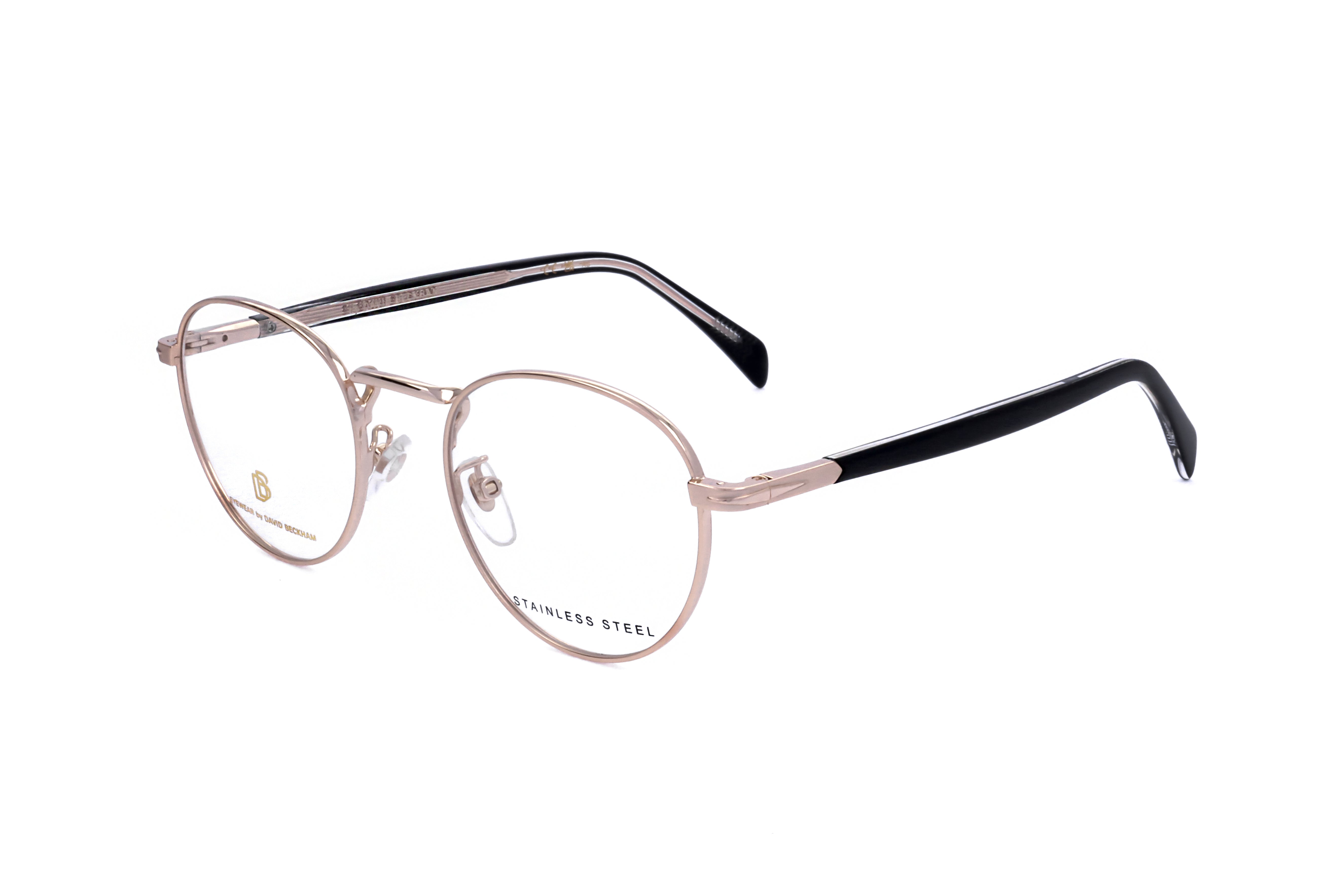 David Beckham Men's 49mm Gold Black Eyeglasses DB1127-RHL-49