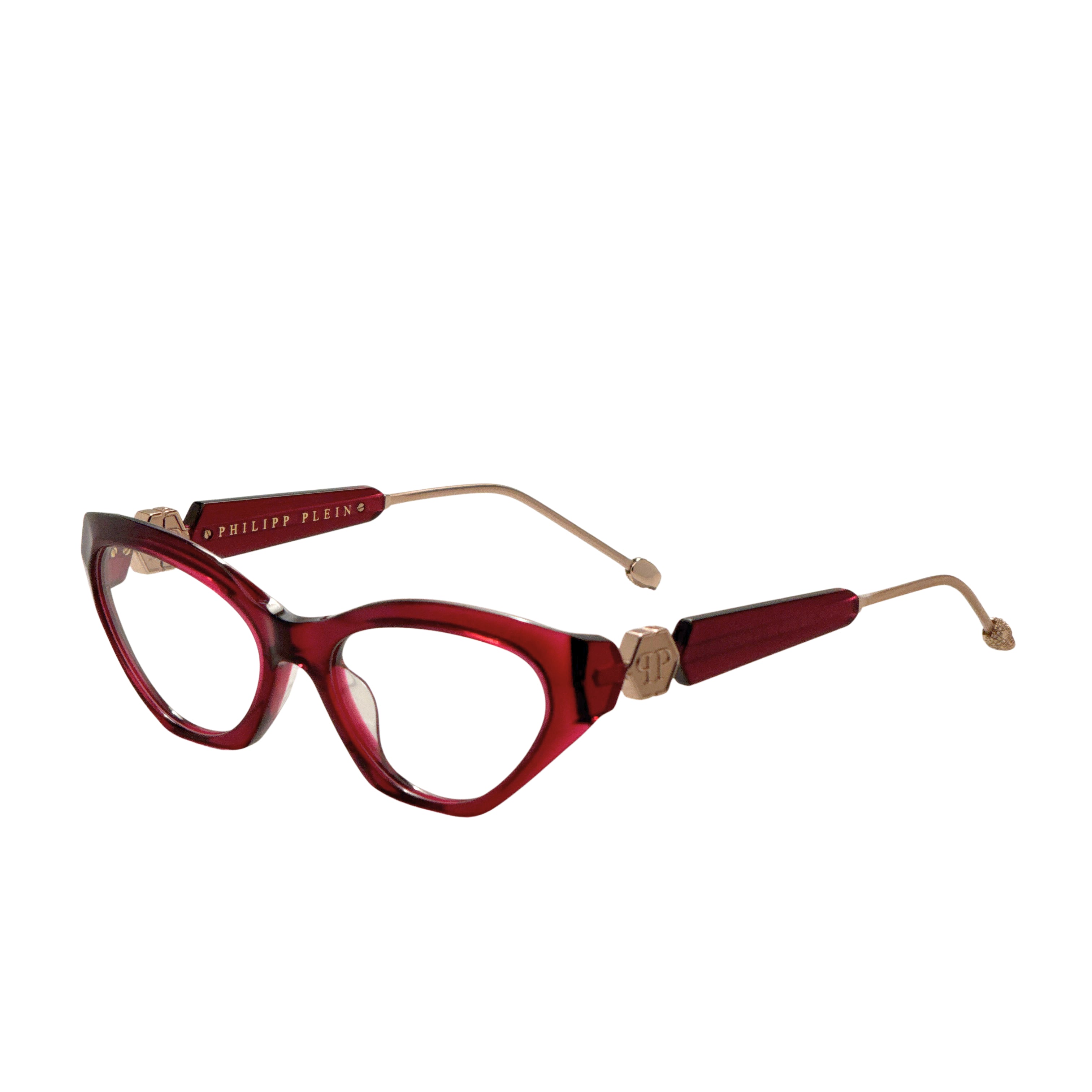 Philipp Plein Women's 55 mm Transparent Plum Eyeglasses VPP069S5509WF