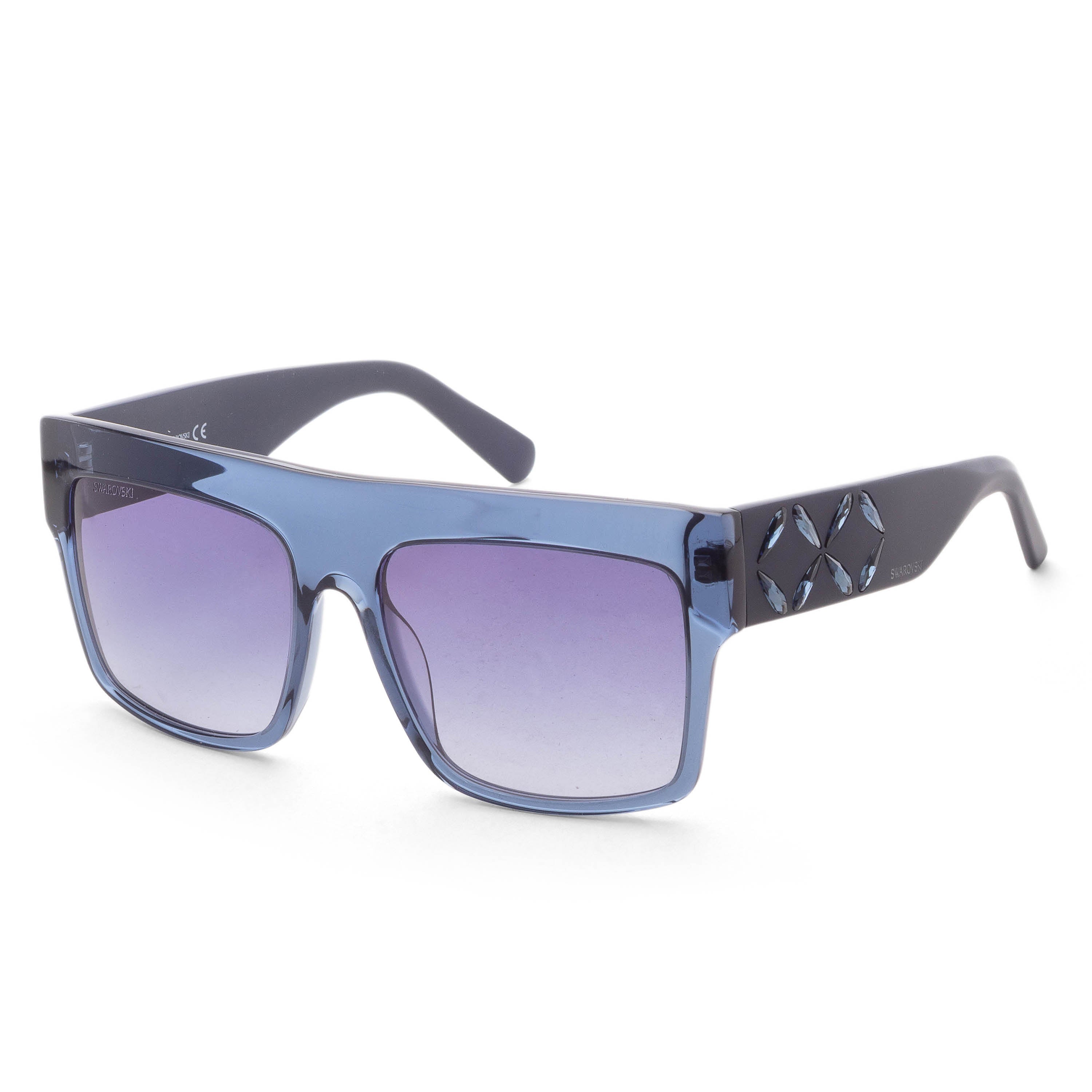Swarovski Women's 56 mm Shiny Blue Sunglasses SK0128-5690W