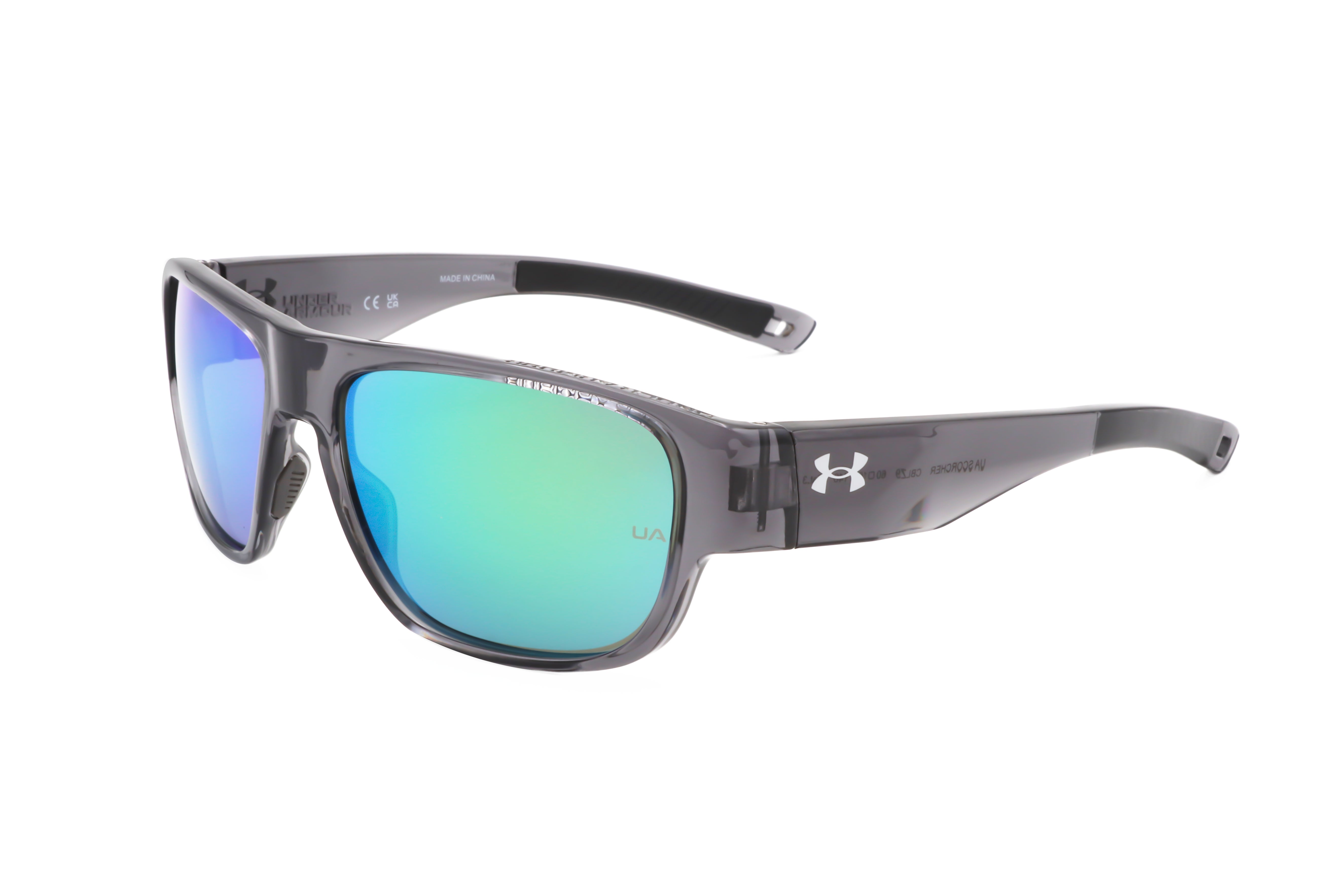 Under Armour Men's 60 mm Grey Crystal Sunglasses UASCORCHER-CBL-60