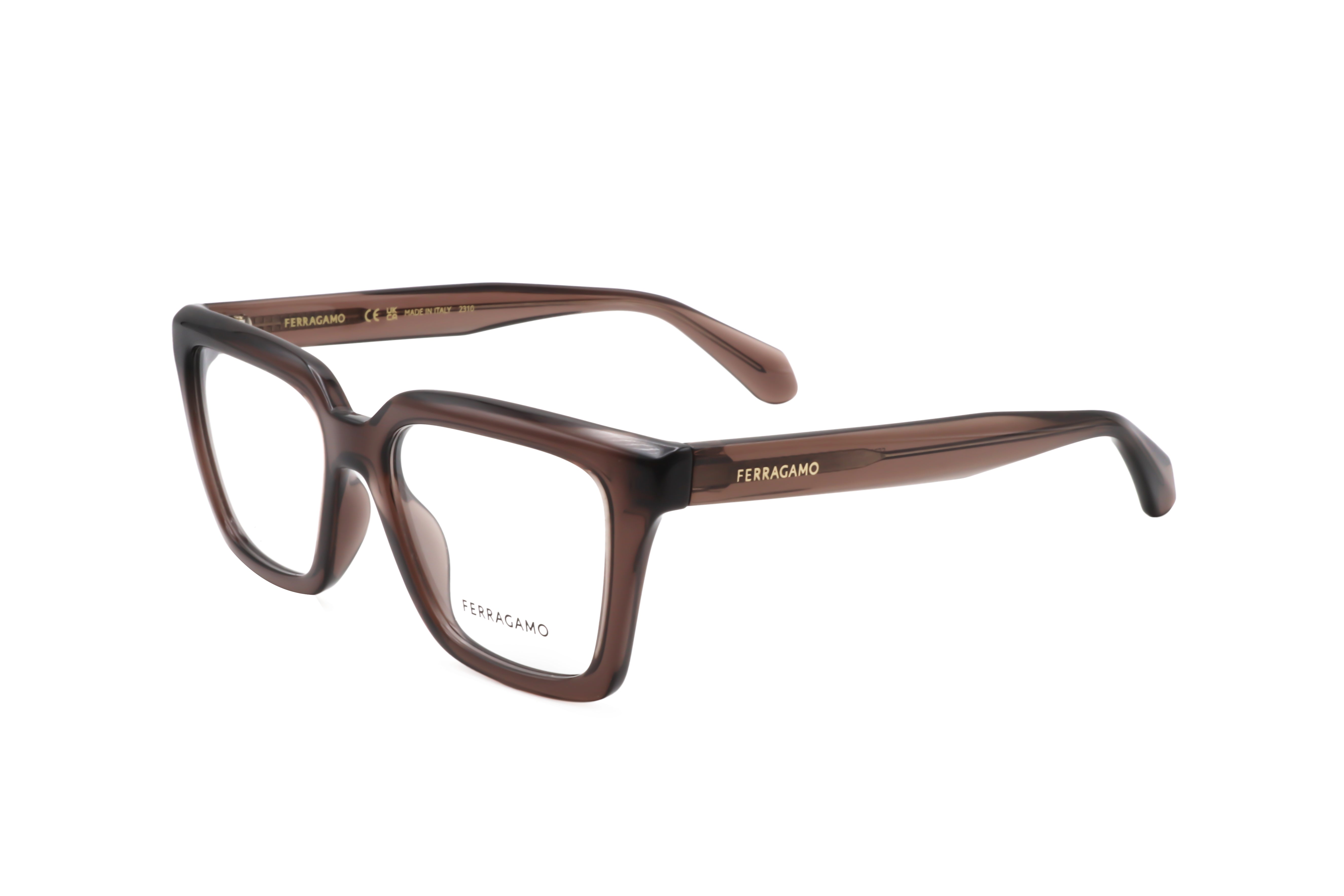 Ferragamo Women's 52mm Transparent Dark Brown Eyeglasses SF2985-207-52