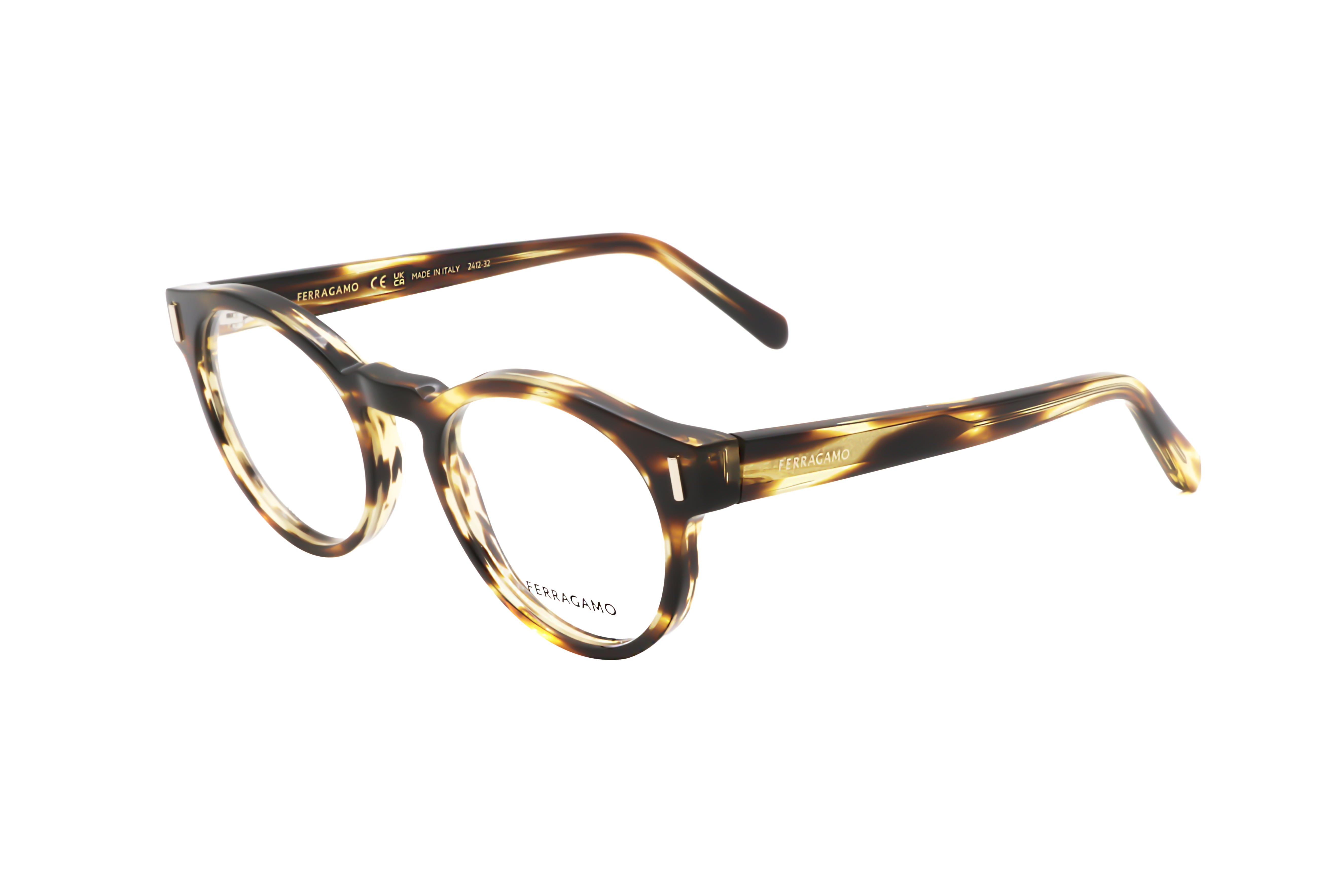 Ferragamo Men's 50 mm Striped Brown Eyeglasses SF2998-216-50