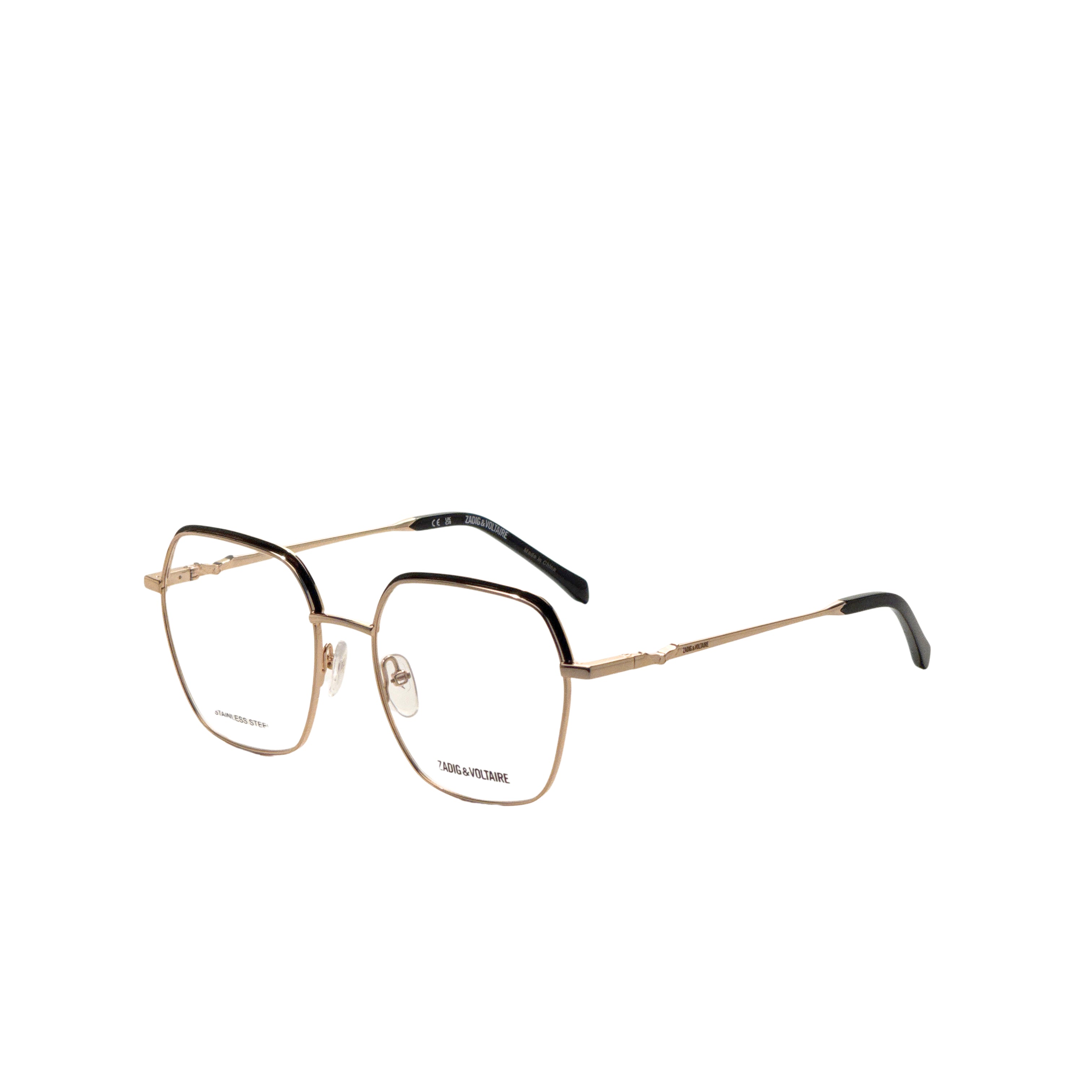 Zadig & Voltaire Women's 53 mm Rose Gold Black Eyeglasses VZV393-530301