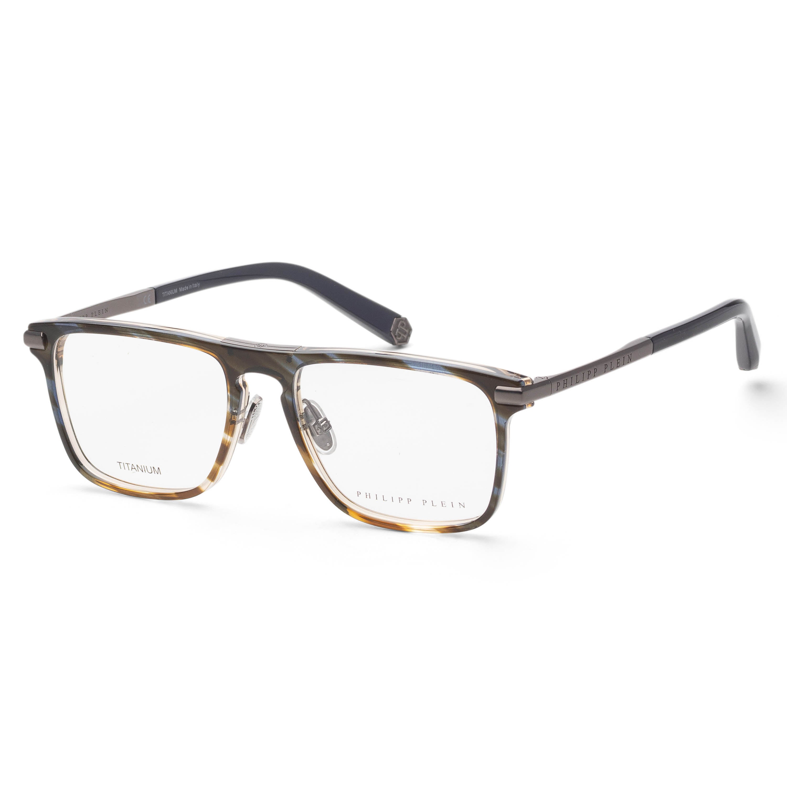 Philipp Plein Men's 53mm Blue Havana Eyeglasses VPP019M5309N3